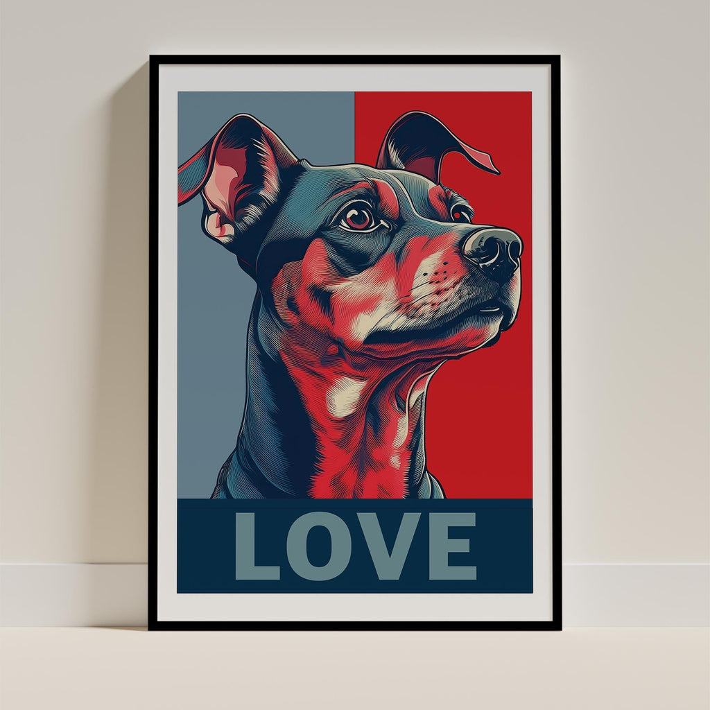Miniature Pinscher LOVE Series Inspired by the Obama Poster image 0