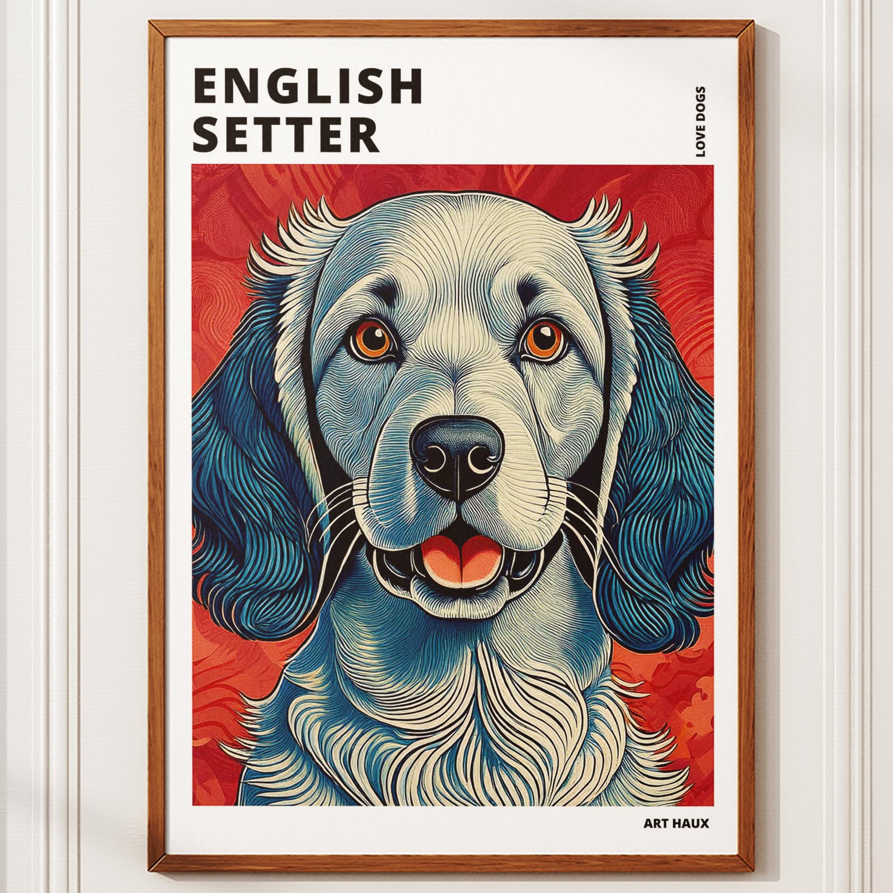 English Setter Hokusai Japanese Inspired Dog Series with Text image 9
