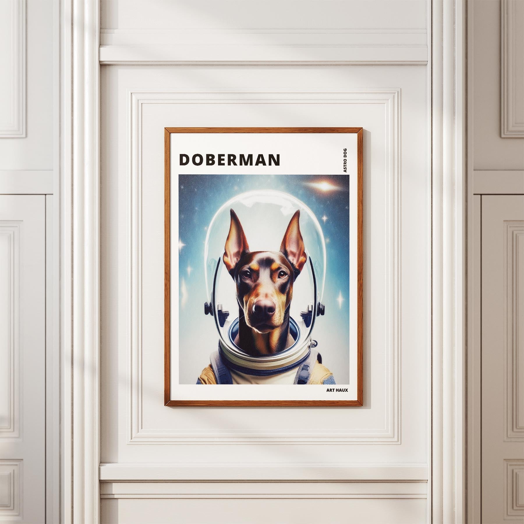 Doberman Astronaut Dog Series with Text Astro Dog image 3