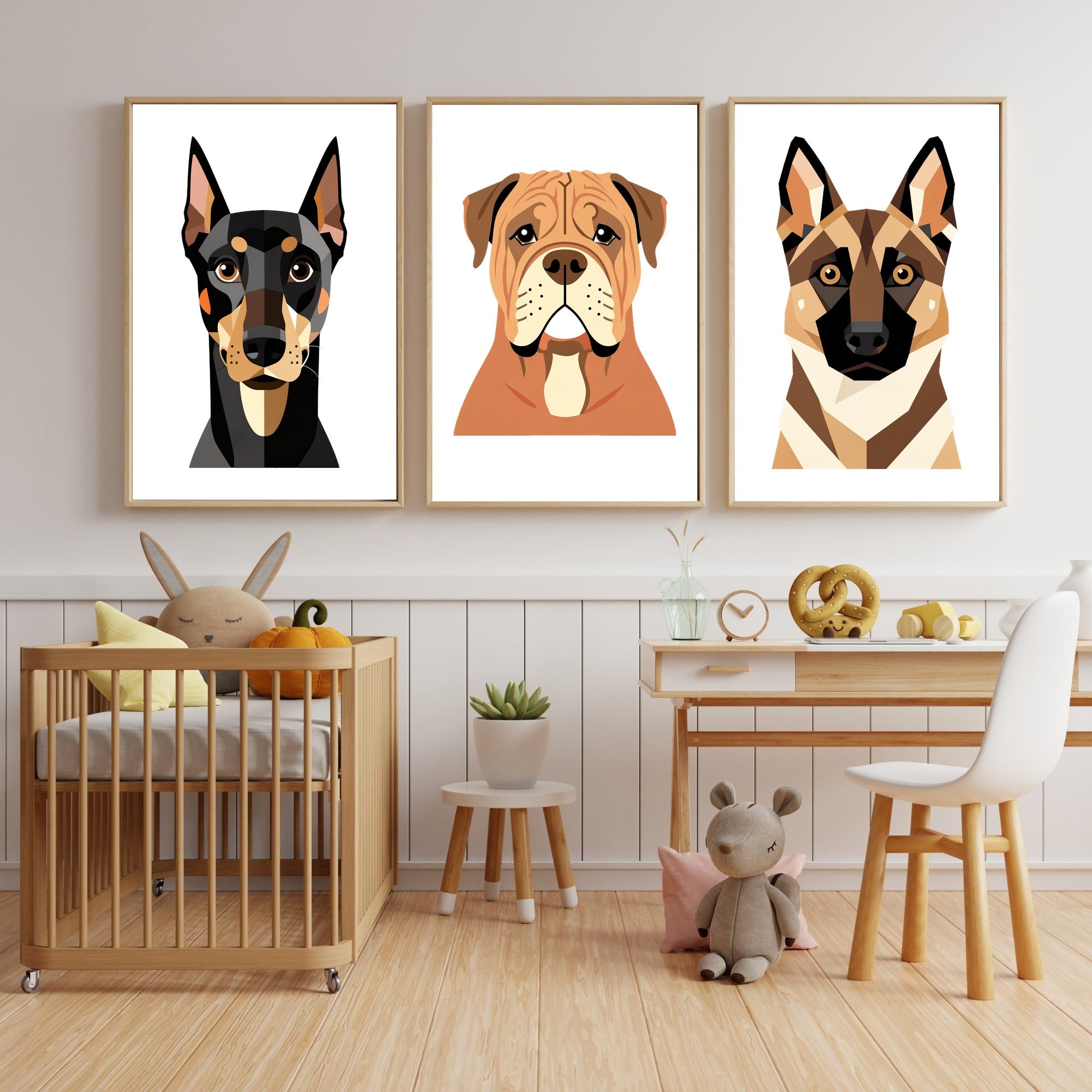 Bold Block Art Print - Framed Nursery Mockup