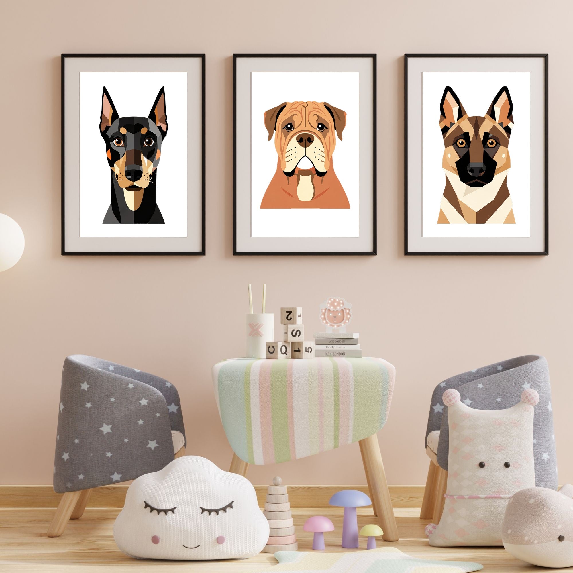 Bold Block Art Print - Framed Nursery Mockup