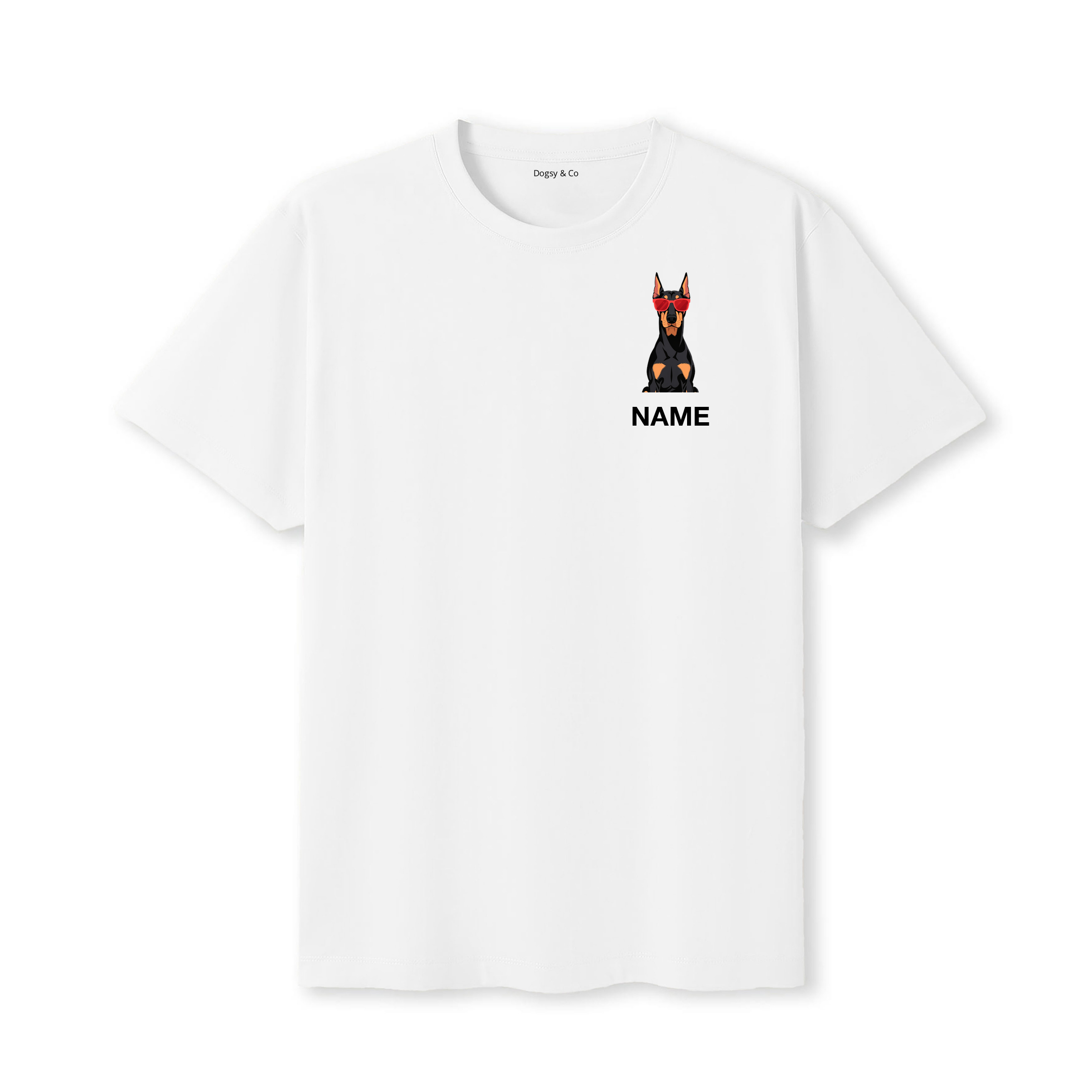 Doberman Cool Dog Custom T-Shirt - White