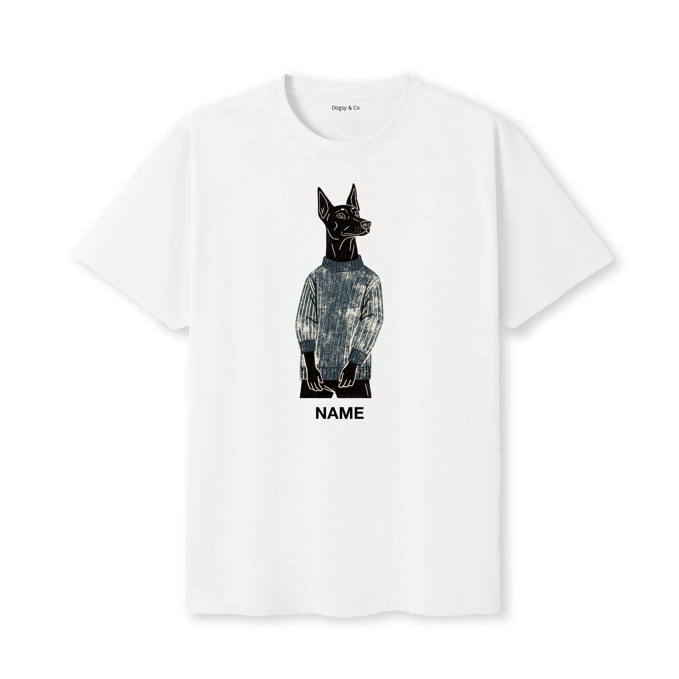 Doberman Jumper Dog Custom T-Shirt - White