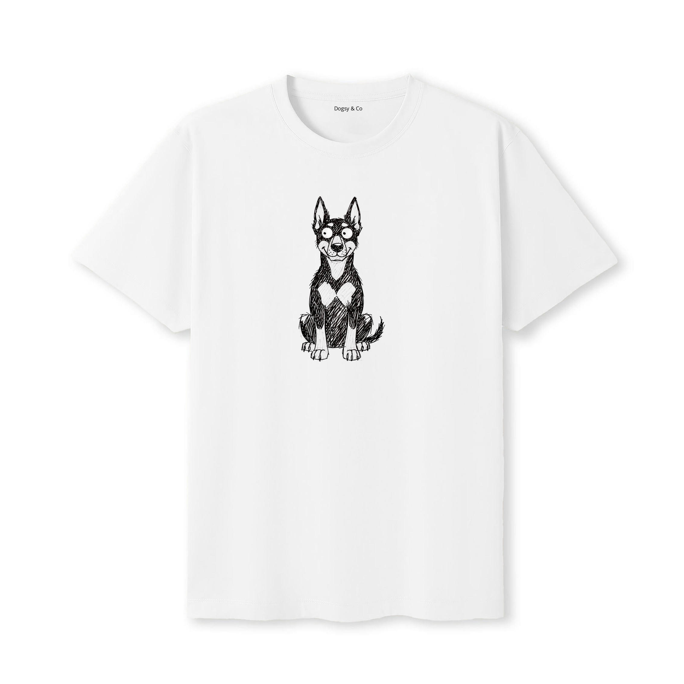 Doberman Scraggy Dog T-Shirt - White