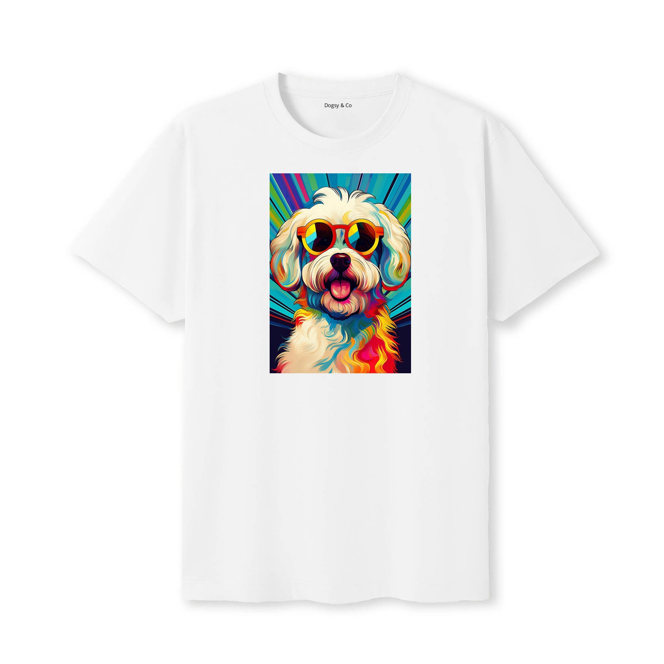 Maltese Sunnies Dog T-Shirt V1 White