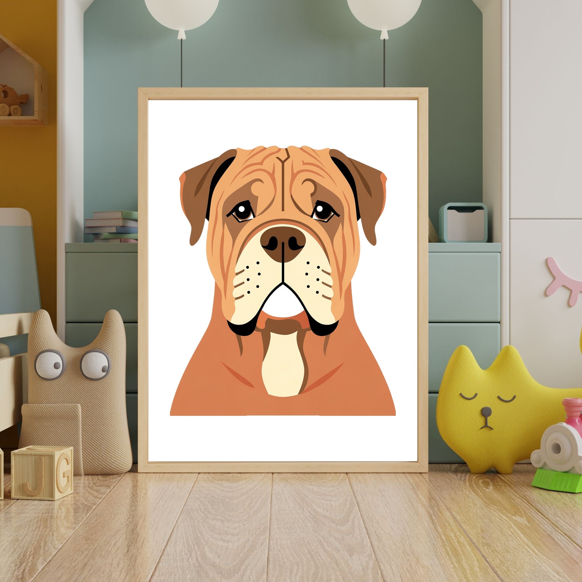 Bold Block Art Print - Framed Nursery Mockup