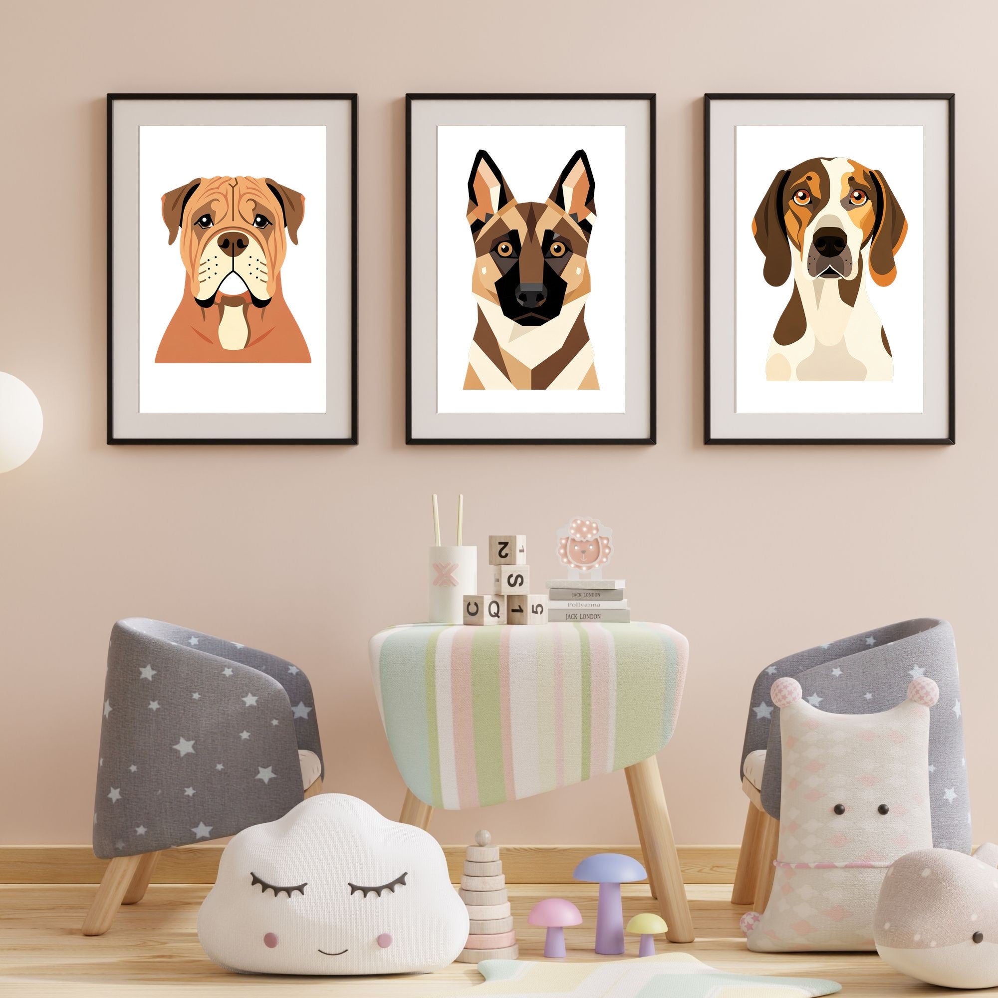 Bold Block Art Print - Framed Nursery Mockup