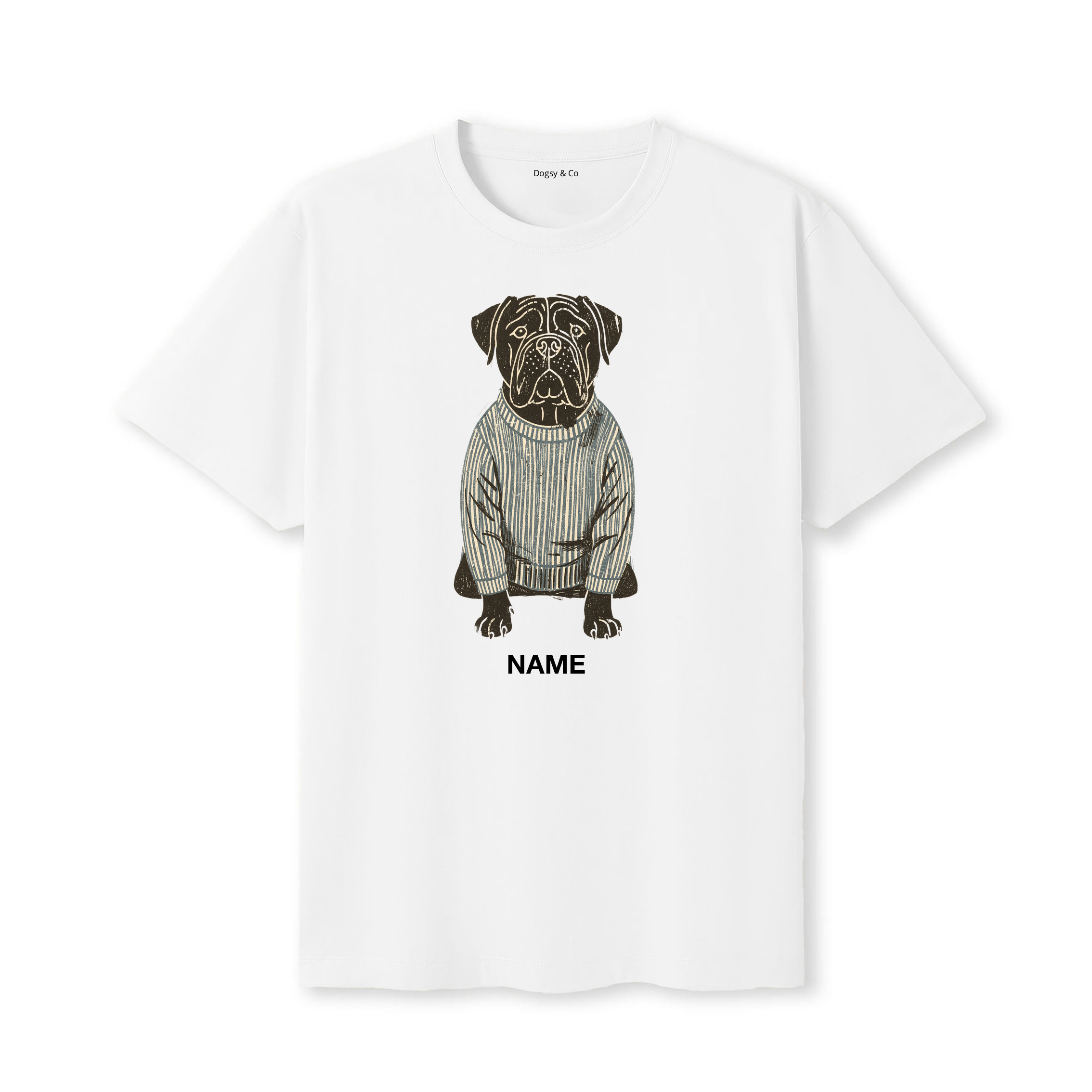 Dogue de Bordeaux Jumper Dog Custom T-Shirt - White