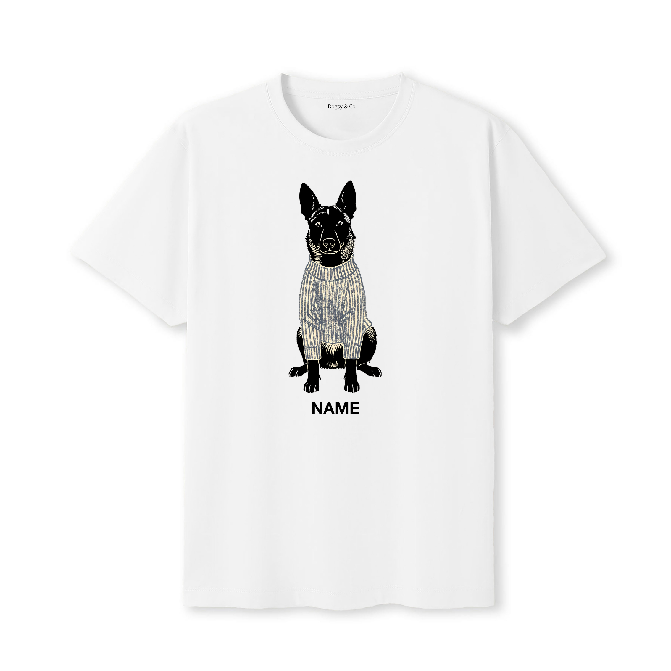 Dutch Shepherd Jumper Dog Custom T-Shirt - White