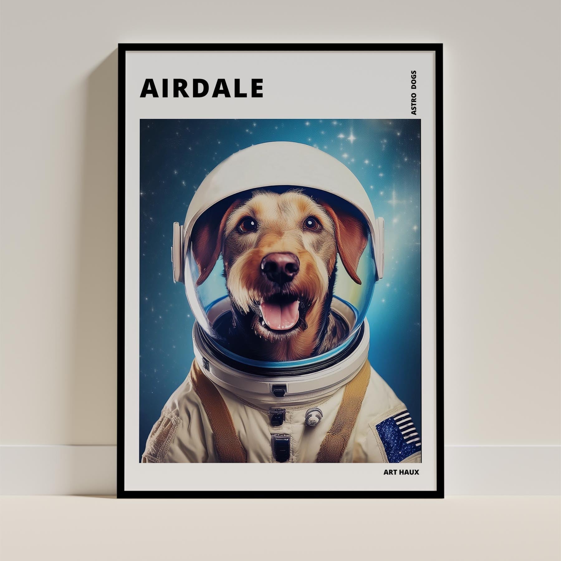 Airedale Astronaut Dog Series with Text Astro Dog image 11