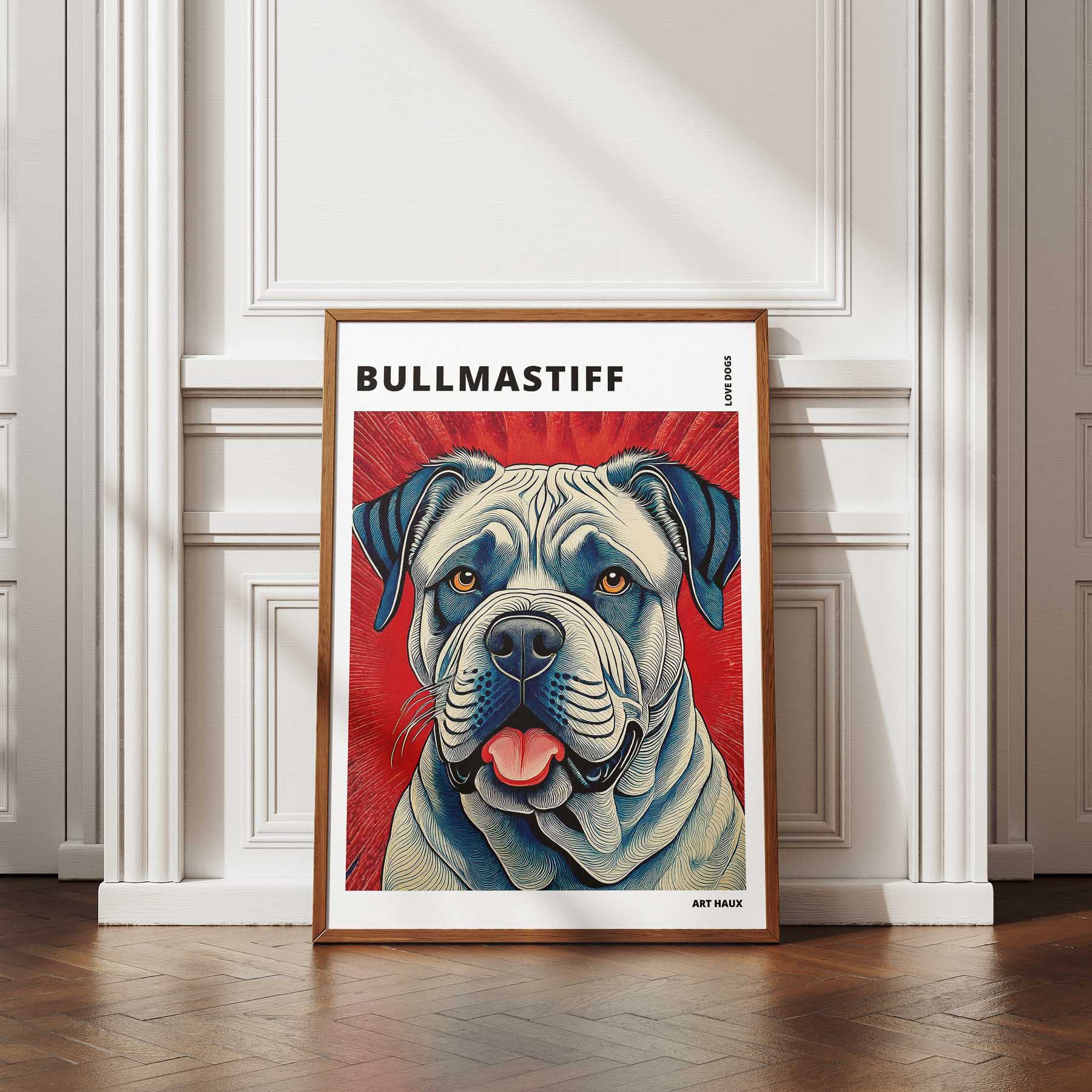 Bullmastiff Hokusai Japanese Inspired Dog Series with Text image 4