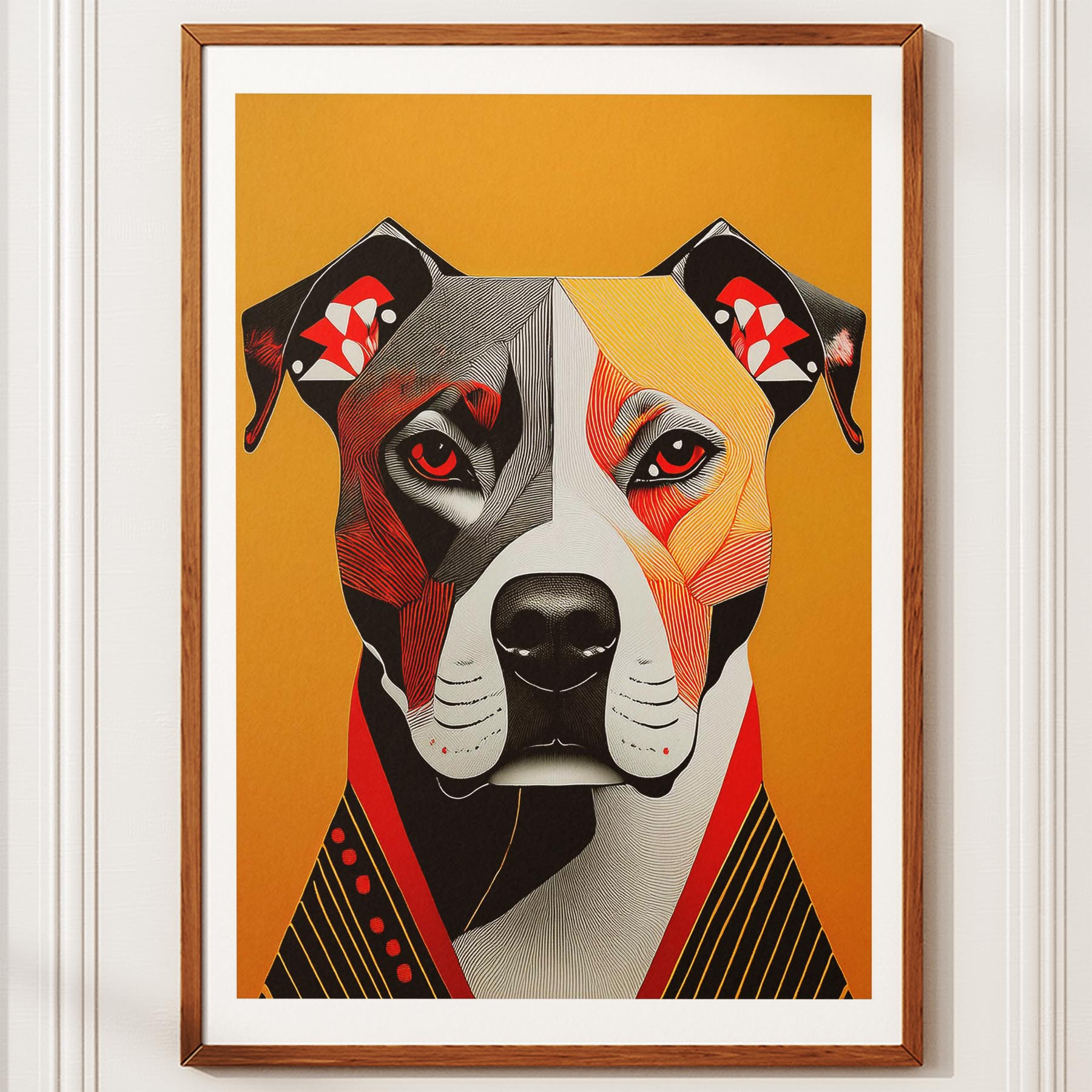 American Pitbull Terrier Geometric Orange Series image 10