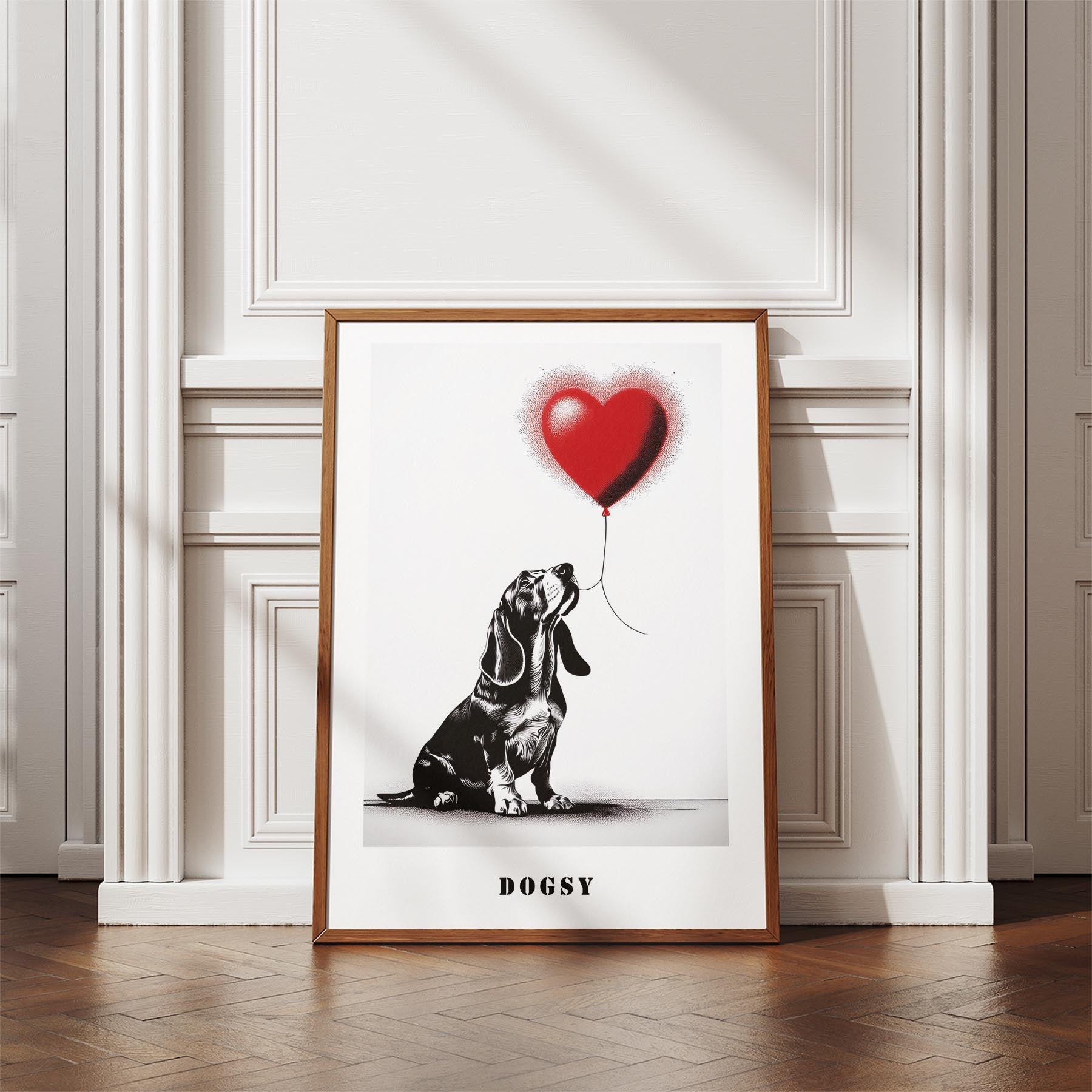 Basset Hound DOGSY Series inspired by the Art of Banksy with text Dogsy image 4