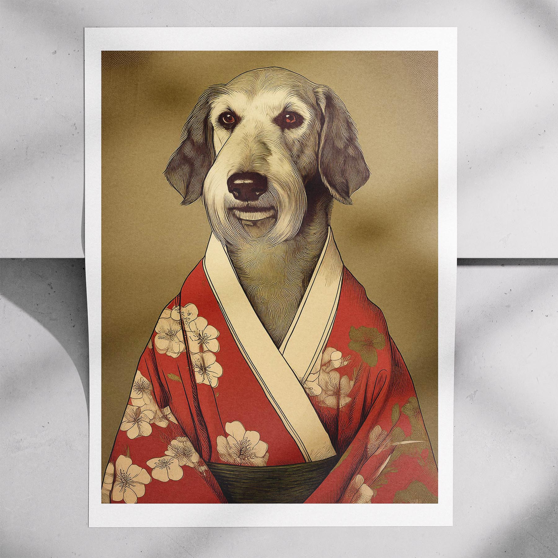 Irish Wolfhound Japanse Kimono Dog Series image 7