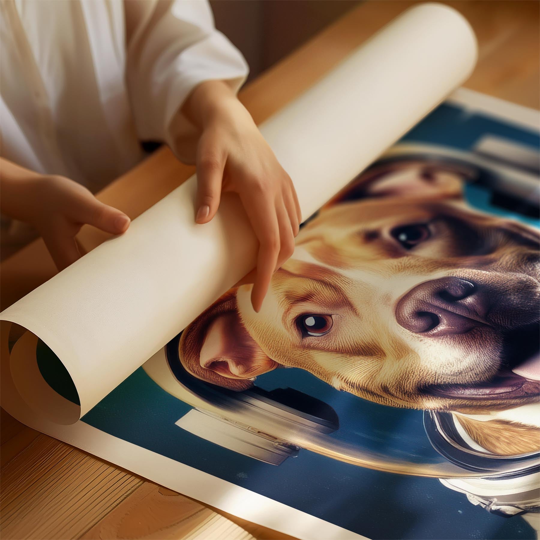 American Pitbull Terrier Astronaut Dog Series image 1