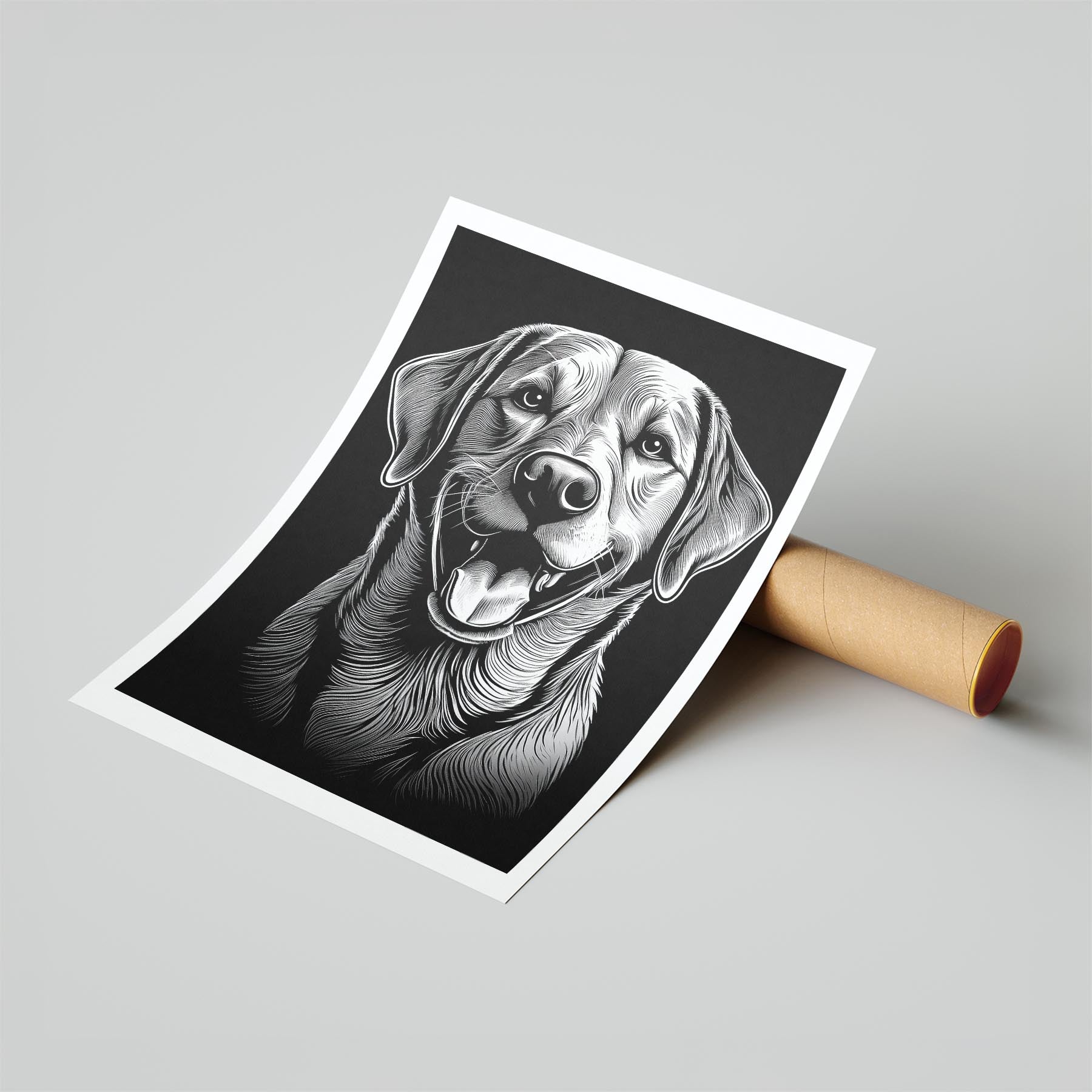 Labrador Retriever Line Dog Series in Black and White image 6