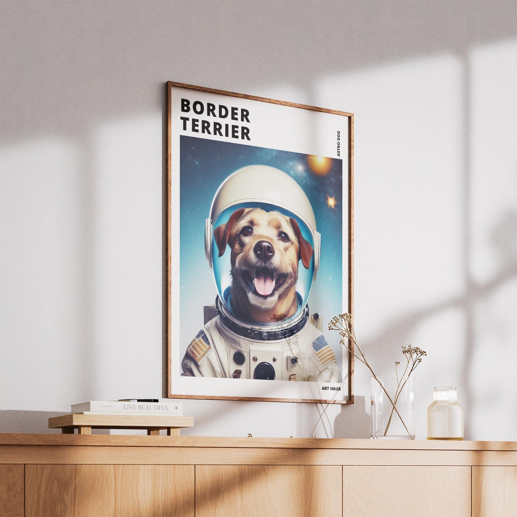 Border Terrier Astronaut Dog Series with Text Astro Dog image 5