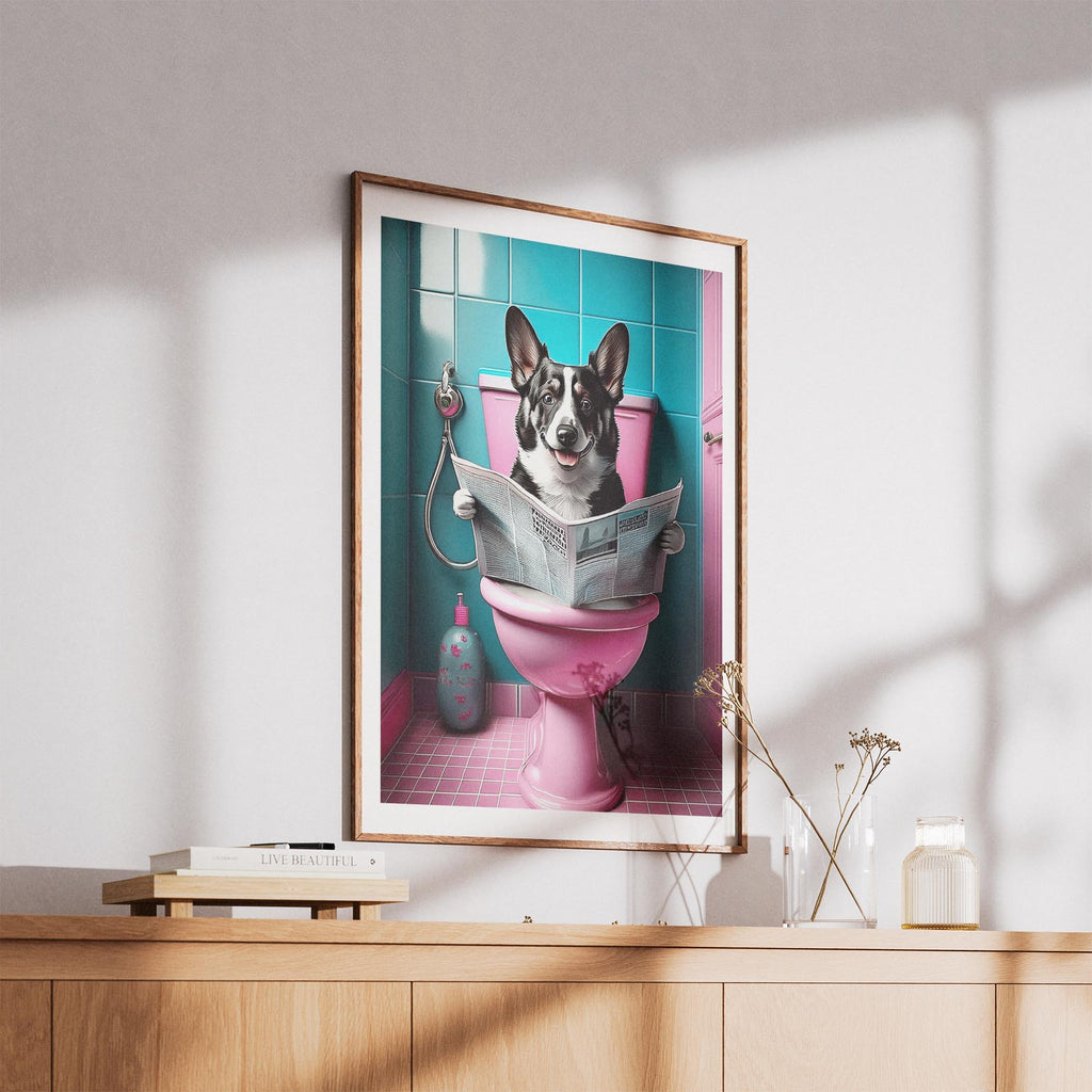 Corgi Toilet Dogs PInk and Turquise image 5