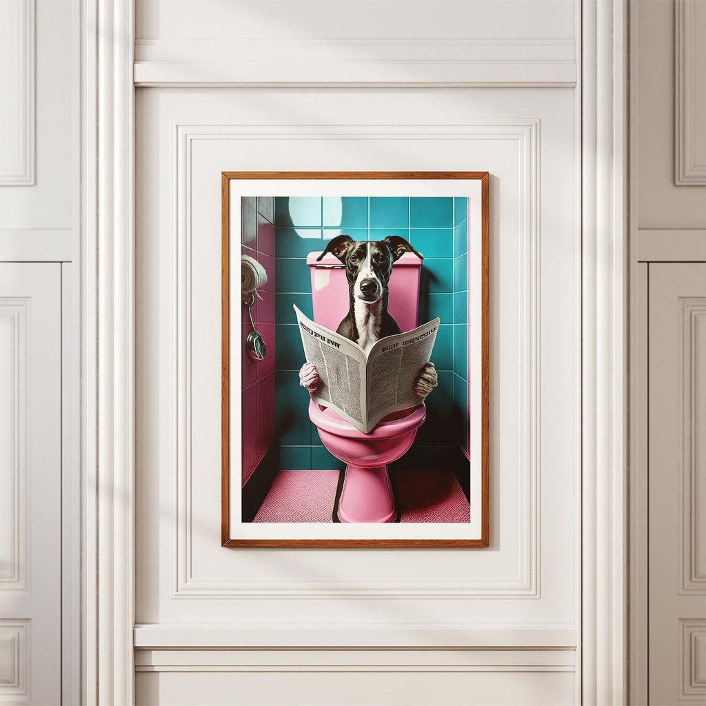 Greyhound Toilet Dogs PInk and Turquise image 3