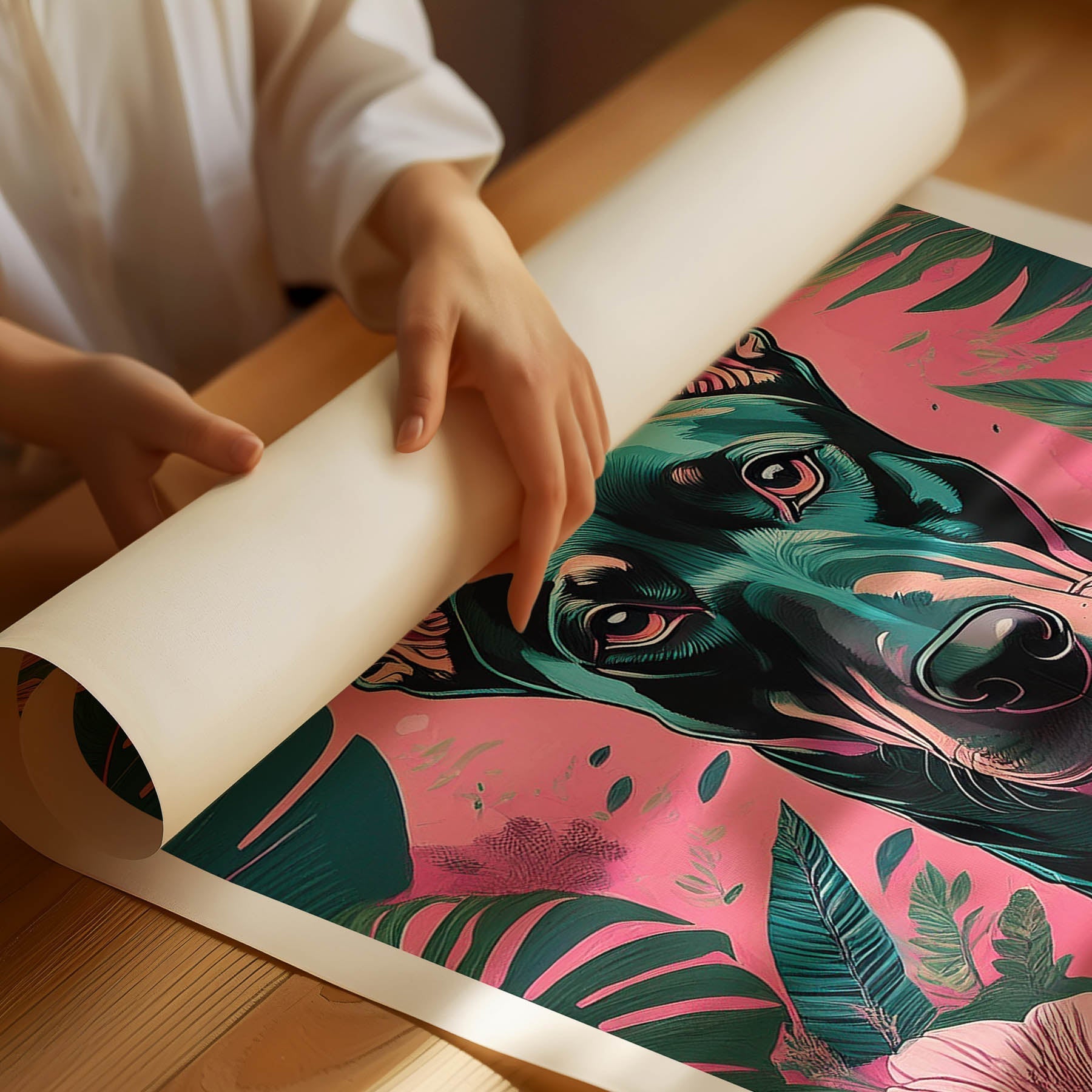 Doberman Flowery Dog image 1