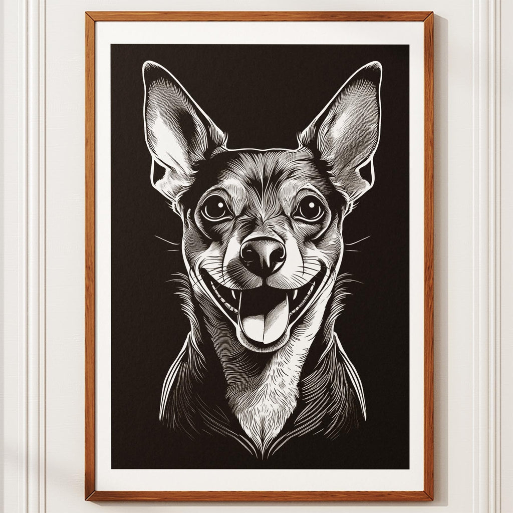 Miniature Pinscher Line Dog Series in Black and White image 10