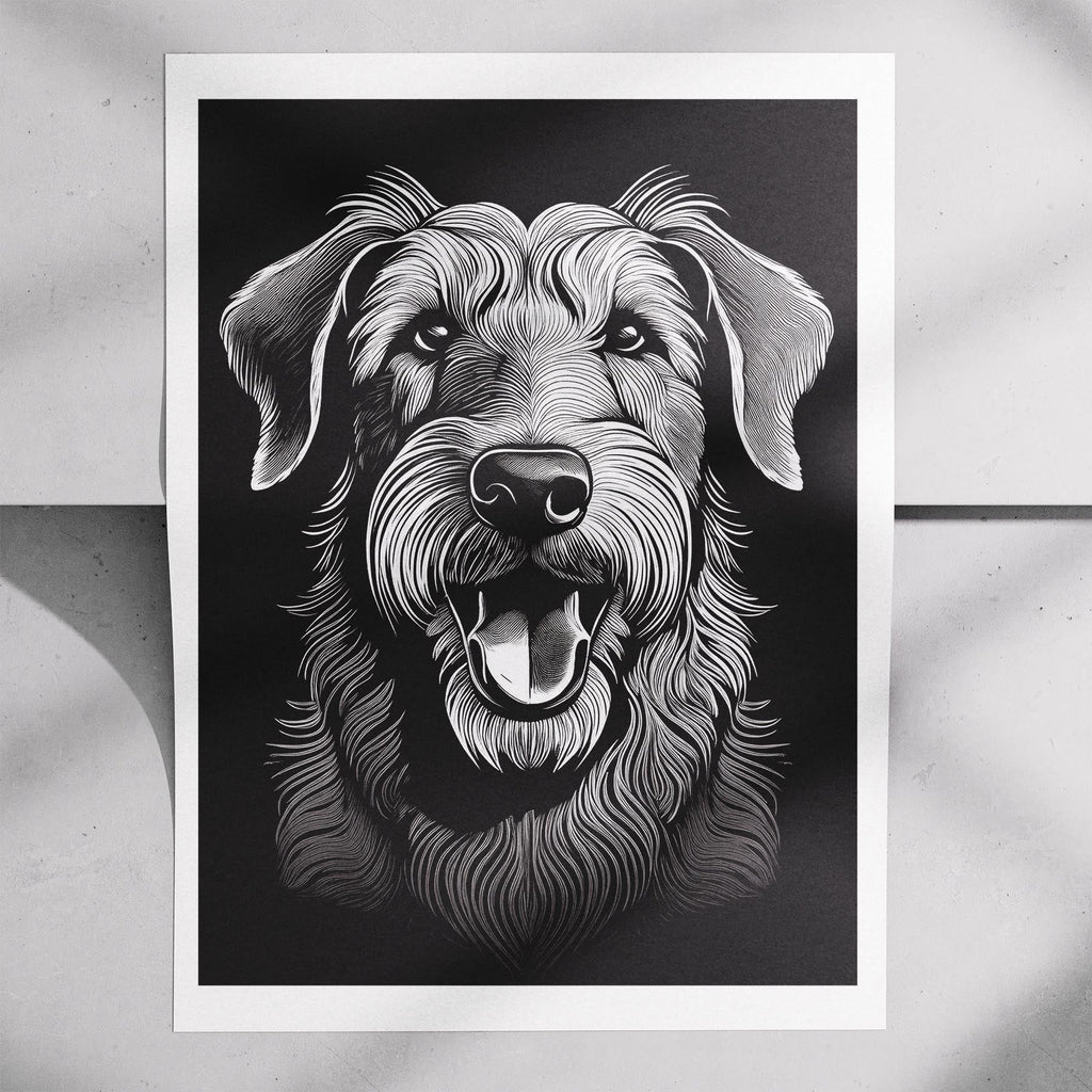 Irish Wolfhound Line Dog Series in Black and White image 7