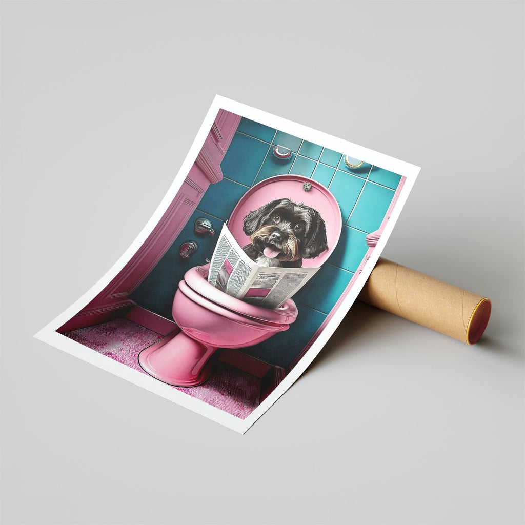 Havanese Toilet Dogs PInk and Turquise image 6