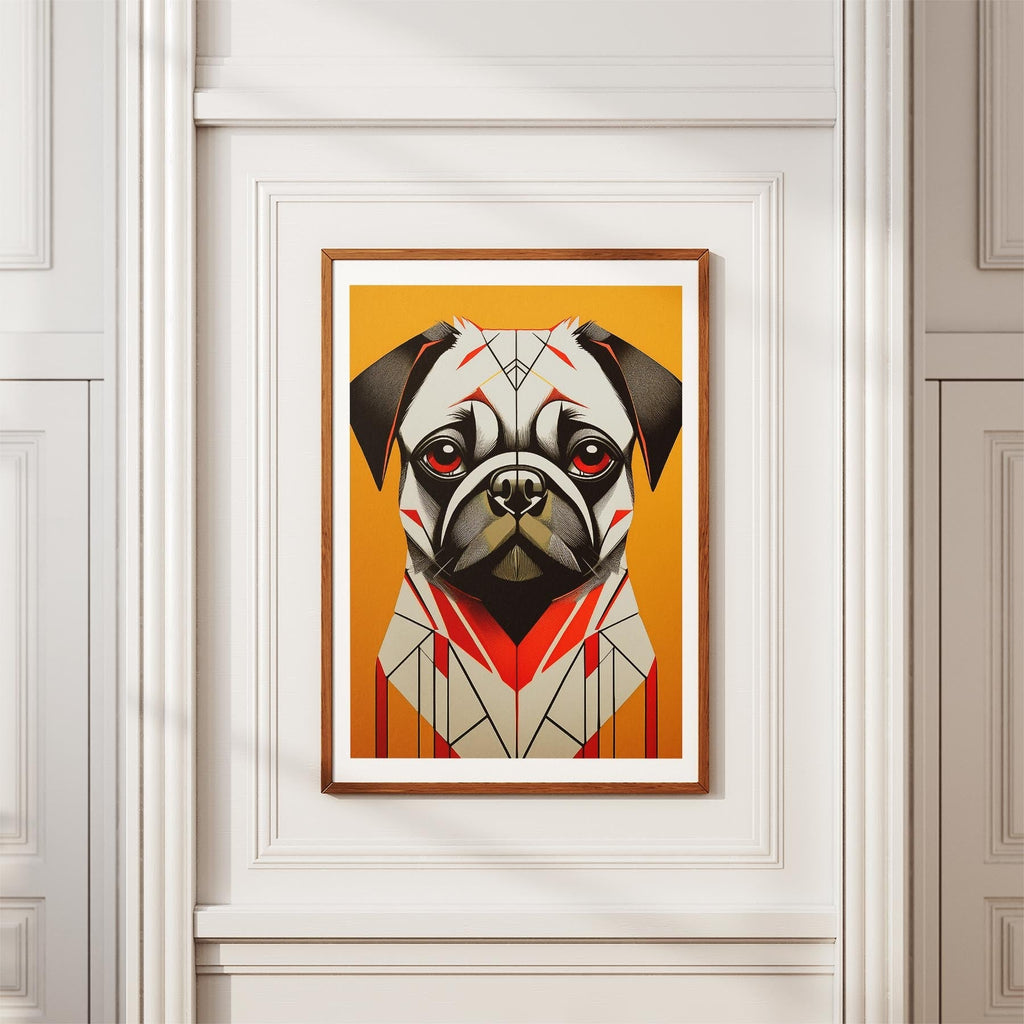 Pug Geometric Orange Series image 3