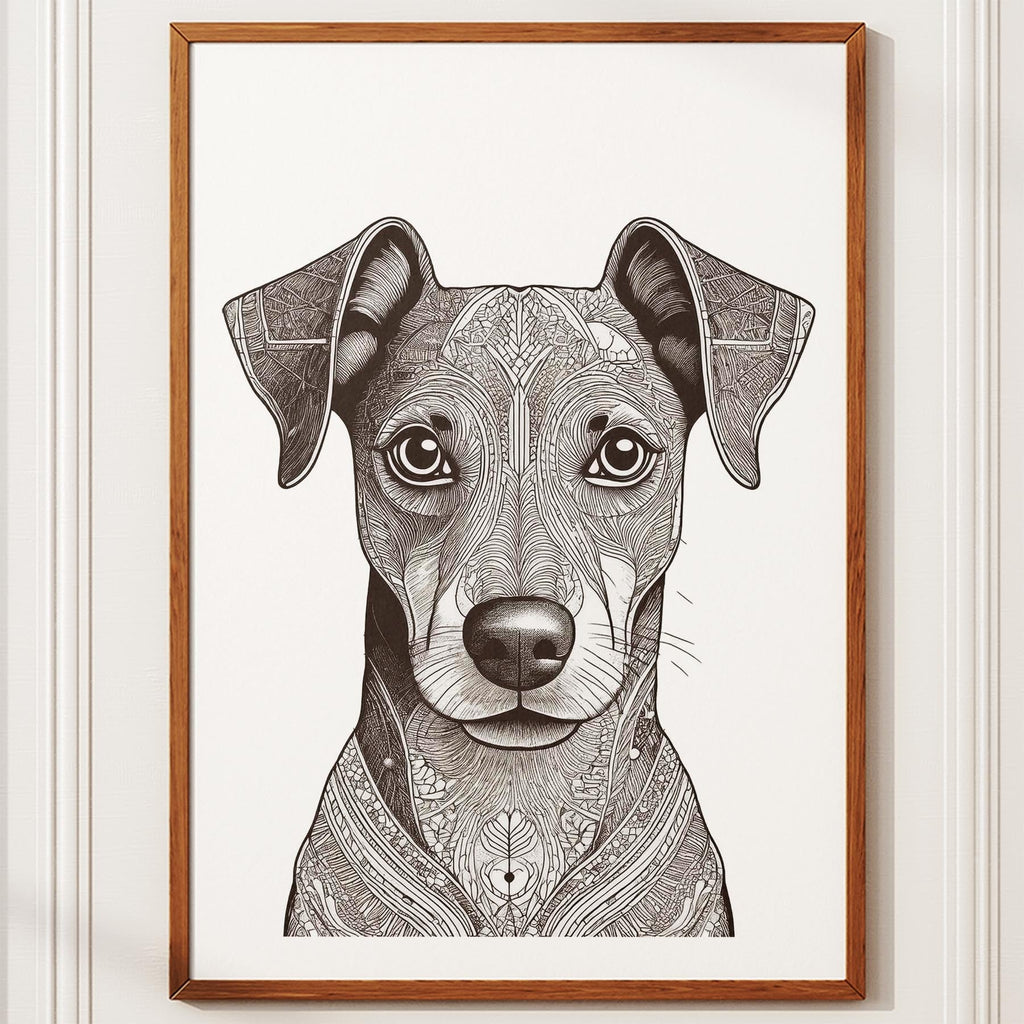 Miniature Pinscher Mandala Black and White Dog Series image 10