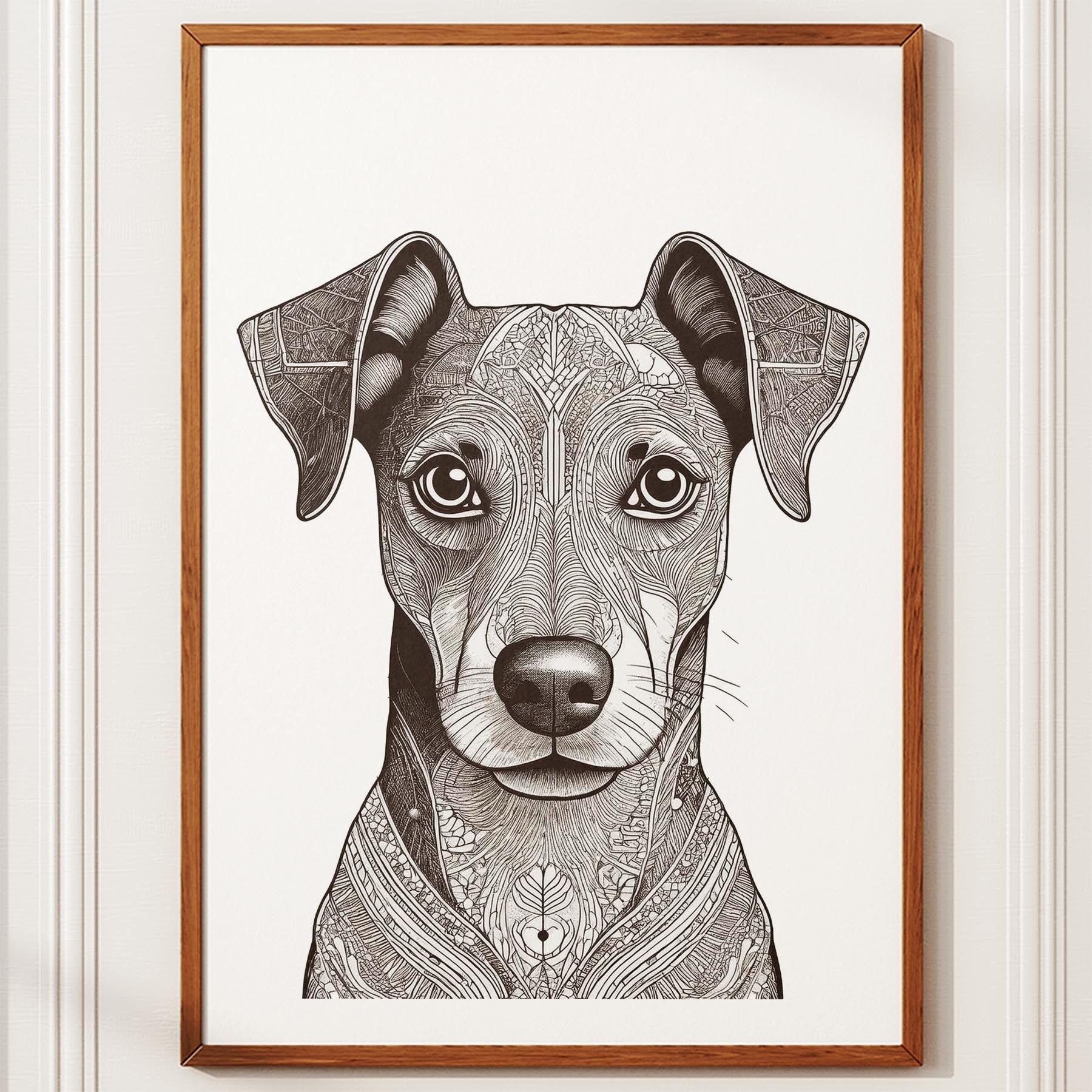 Miniature Pinscher Mandala Black and White Dog Series image 10