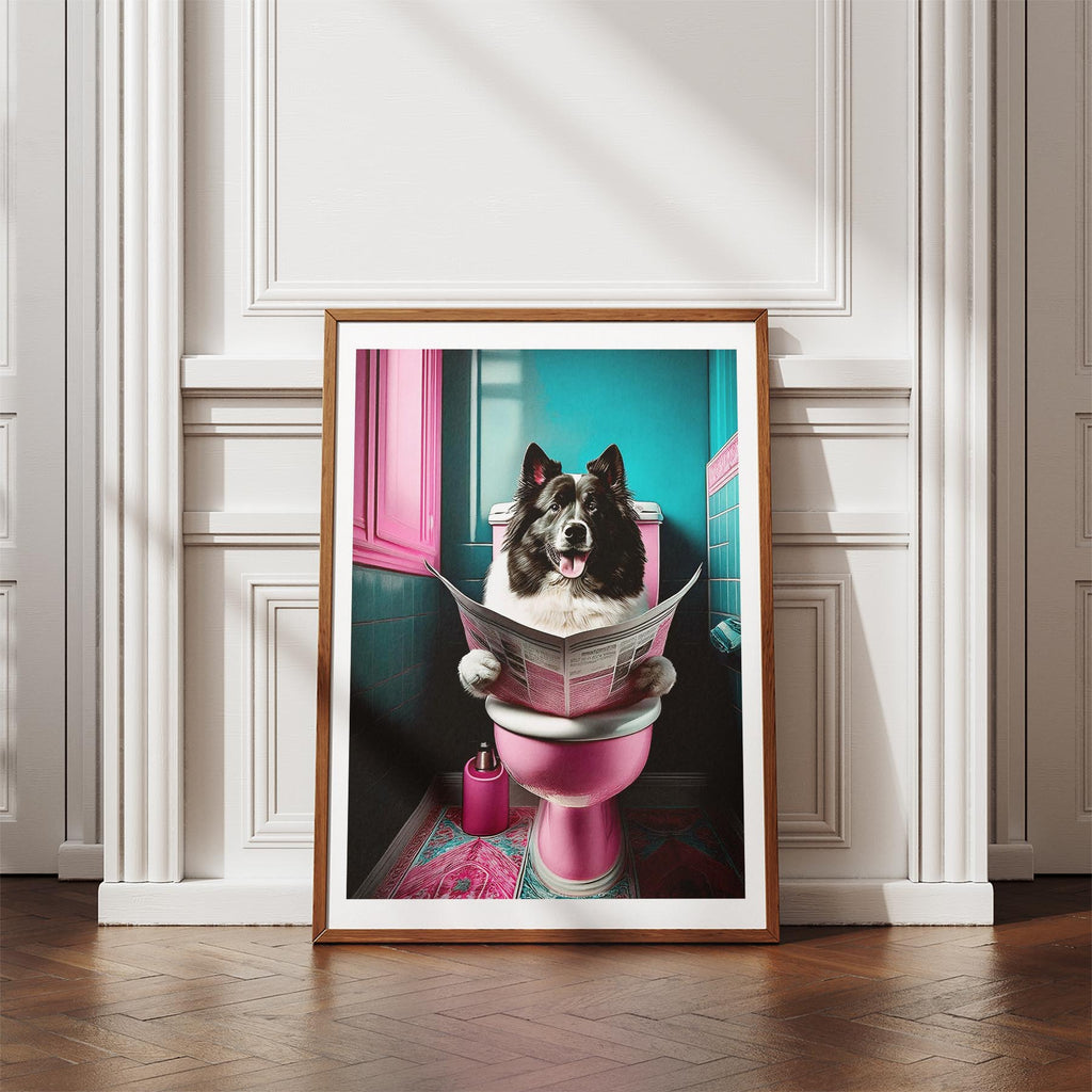 Samoyed Toilet Dogs PInk and Turquise image 4