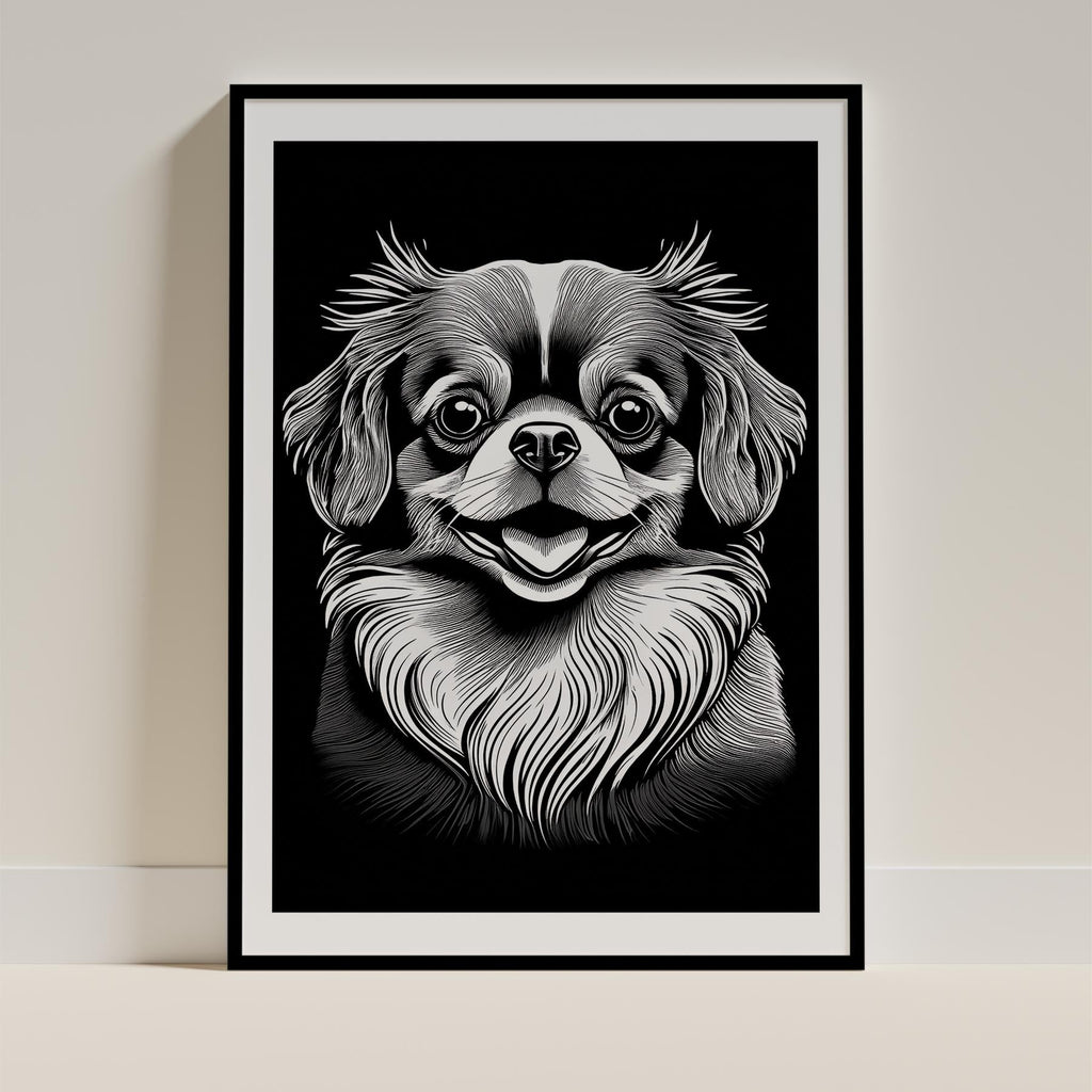 Pomeranian Line Dog Series in Black and White image 0