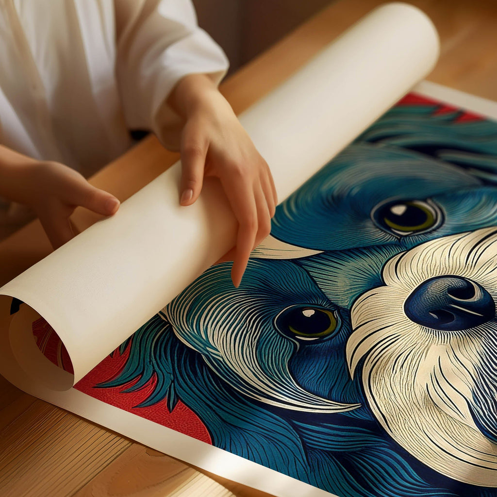 Poodle Hokusai Japanese Inspired Dog Series with Text image 1