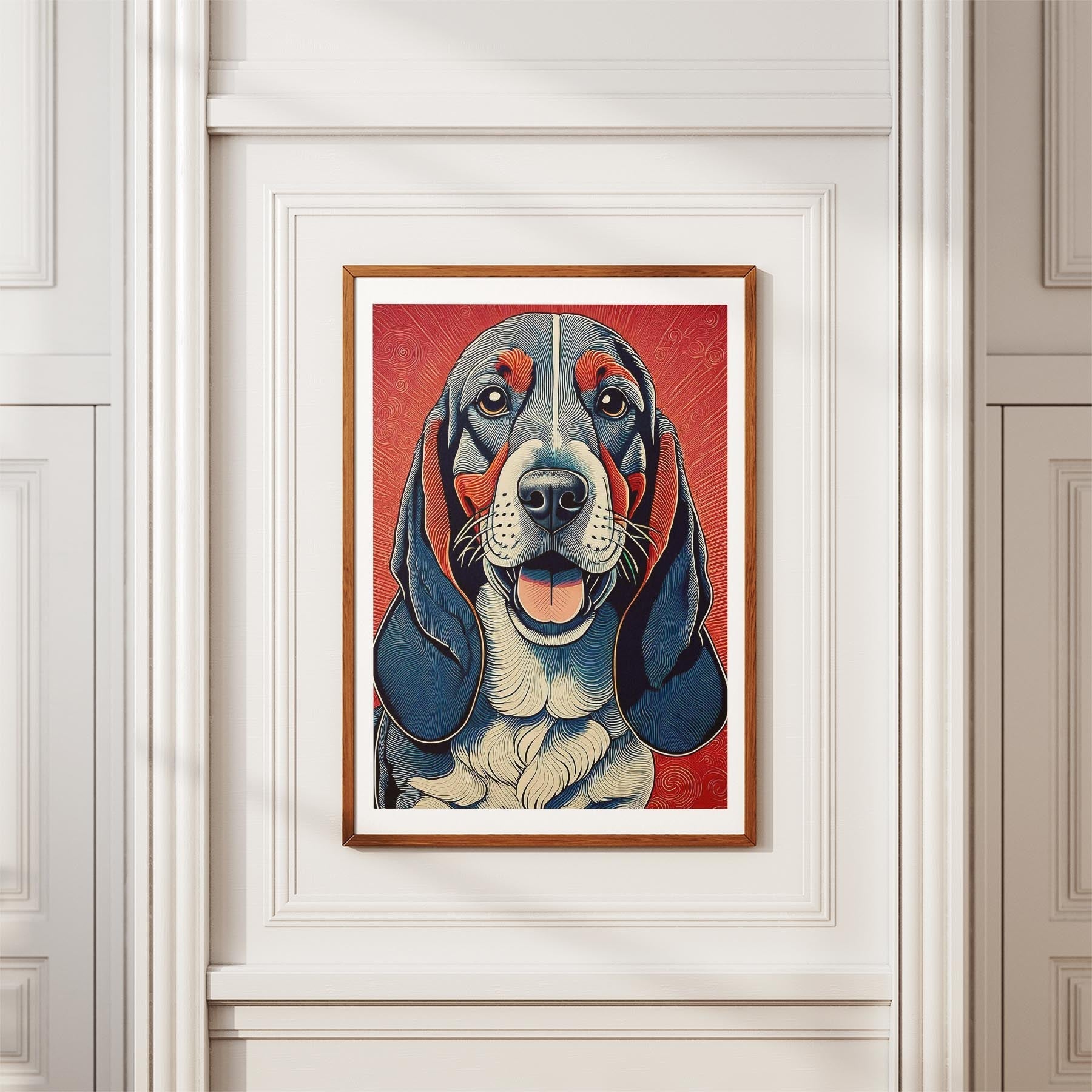Basset Hound Hokusai Japanese Inspired Dog Series image 3