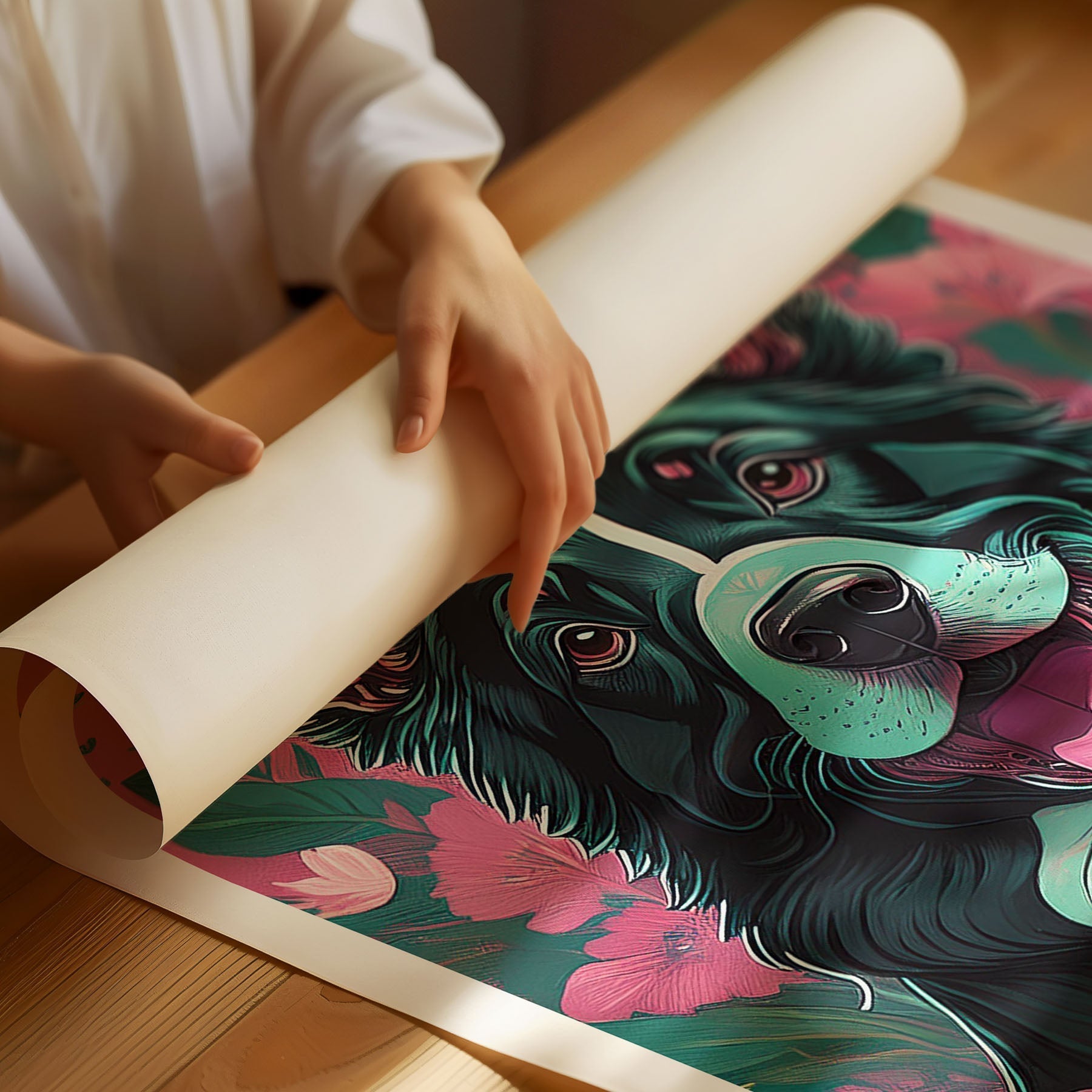 Border Collie 1 Flowery Dog image 1