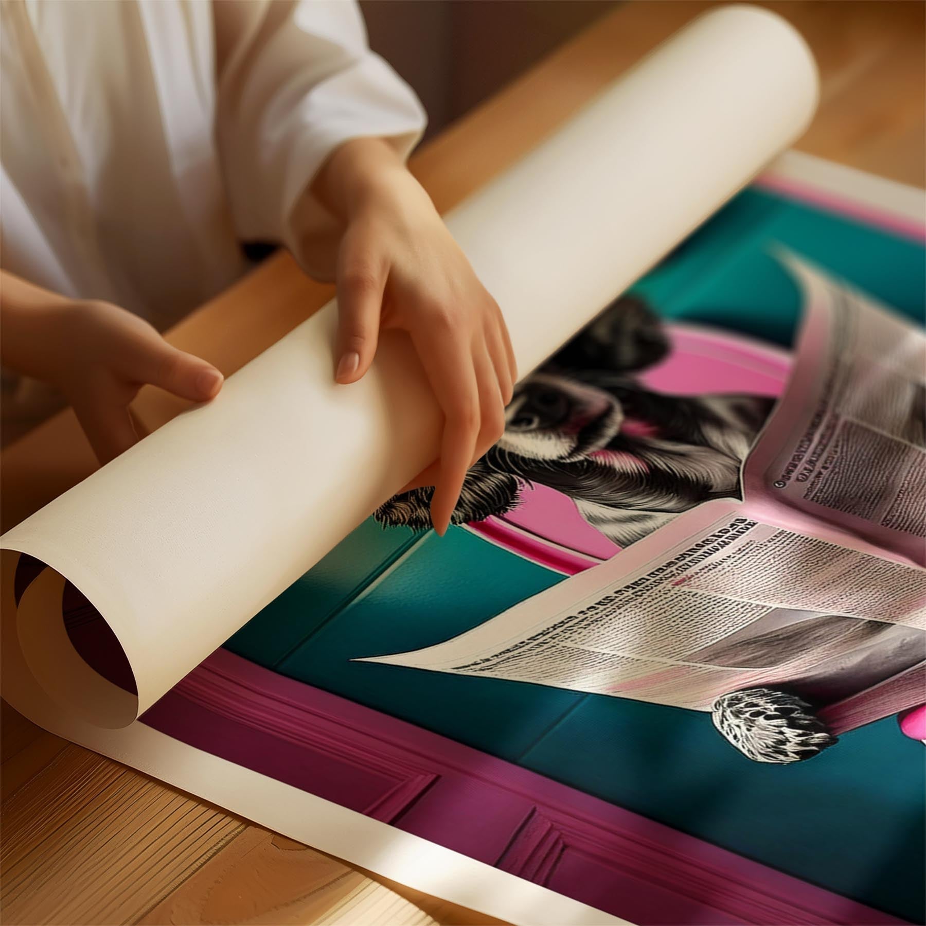 English Setter Toilet Dogs PInk and Turquise image 1