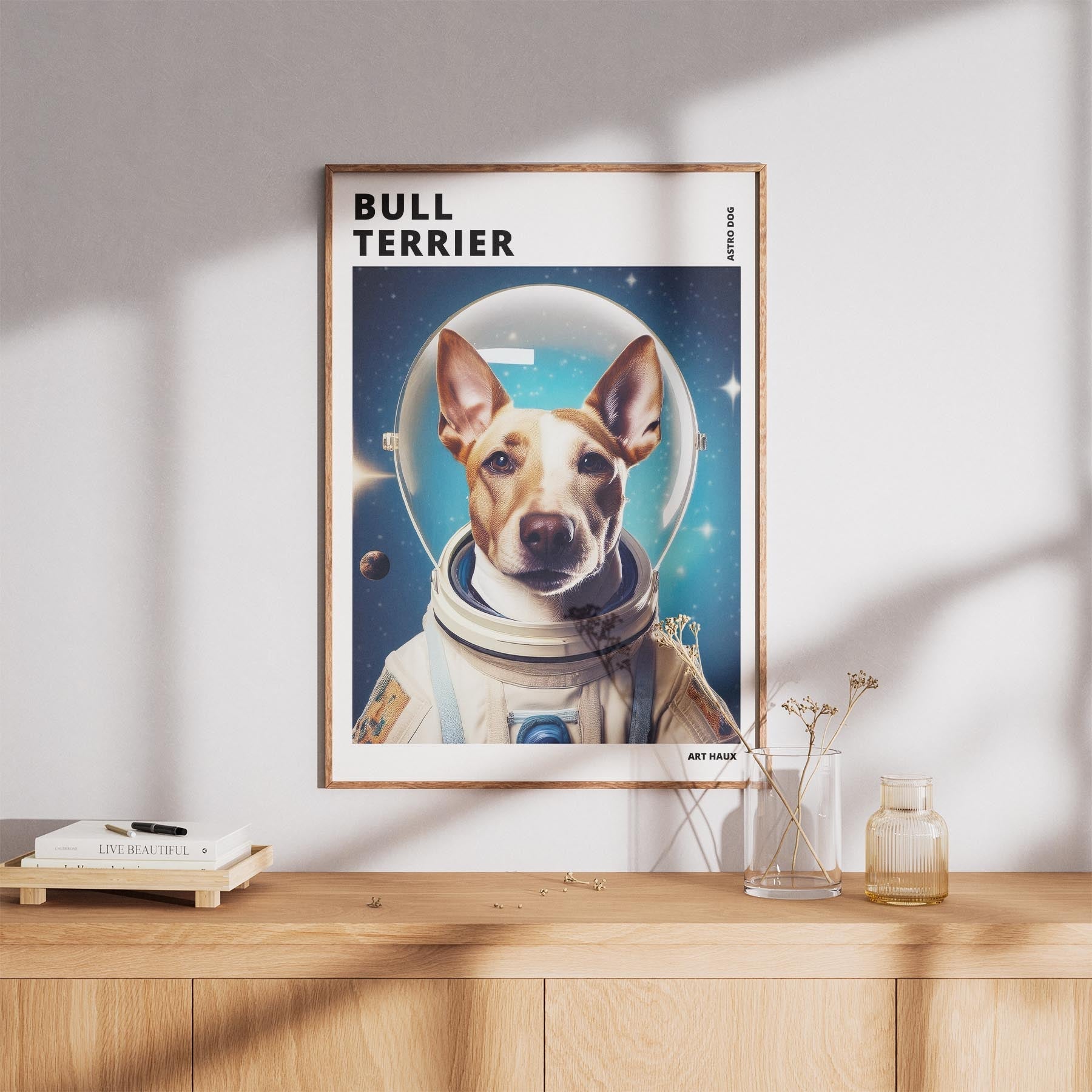 Bull Terrier Astronaut Dog Series with Text Astro Dog image 8