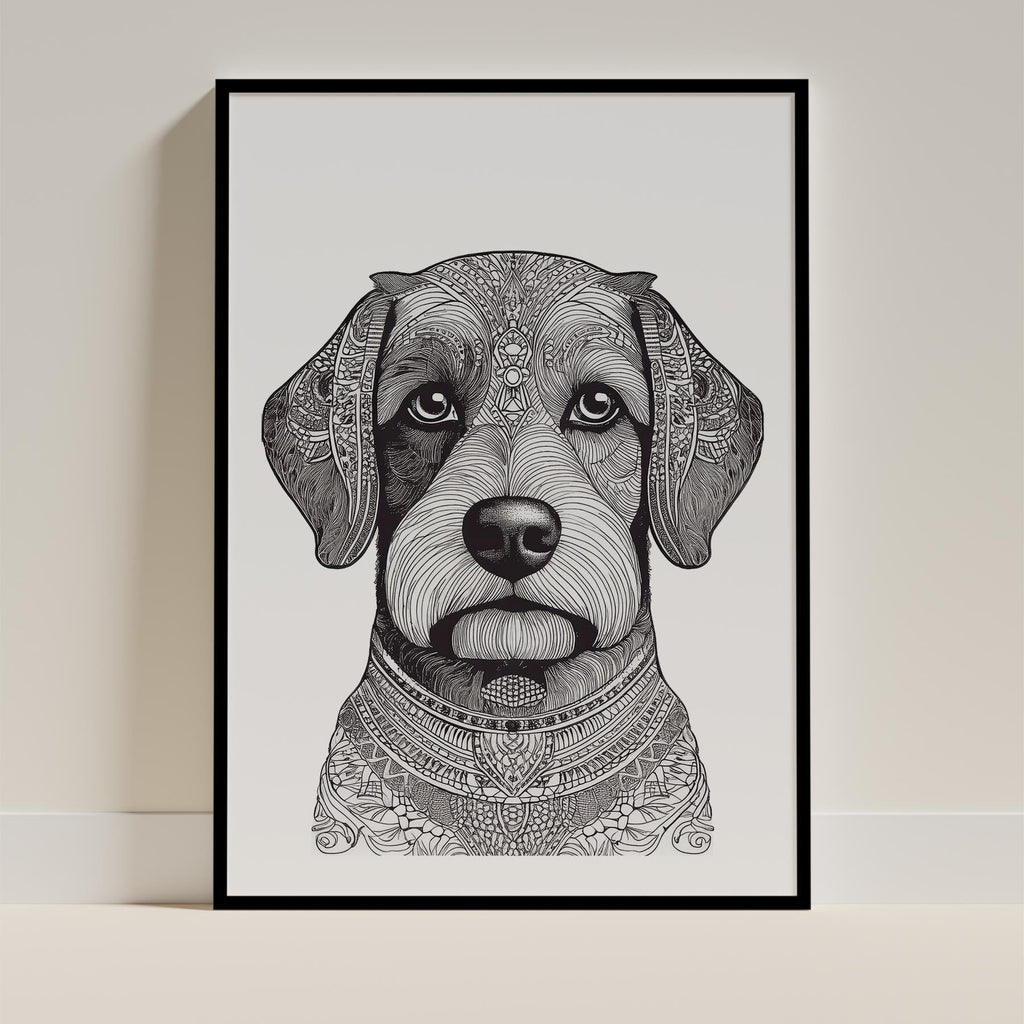 Havanese Mandala Black and White Dog Series image 0