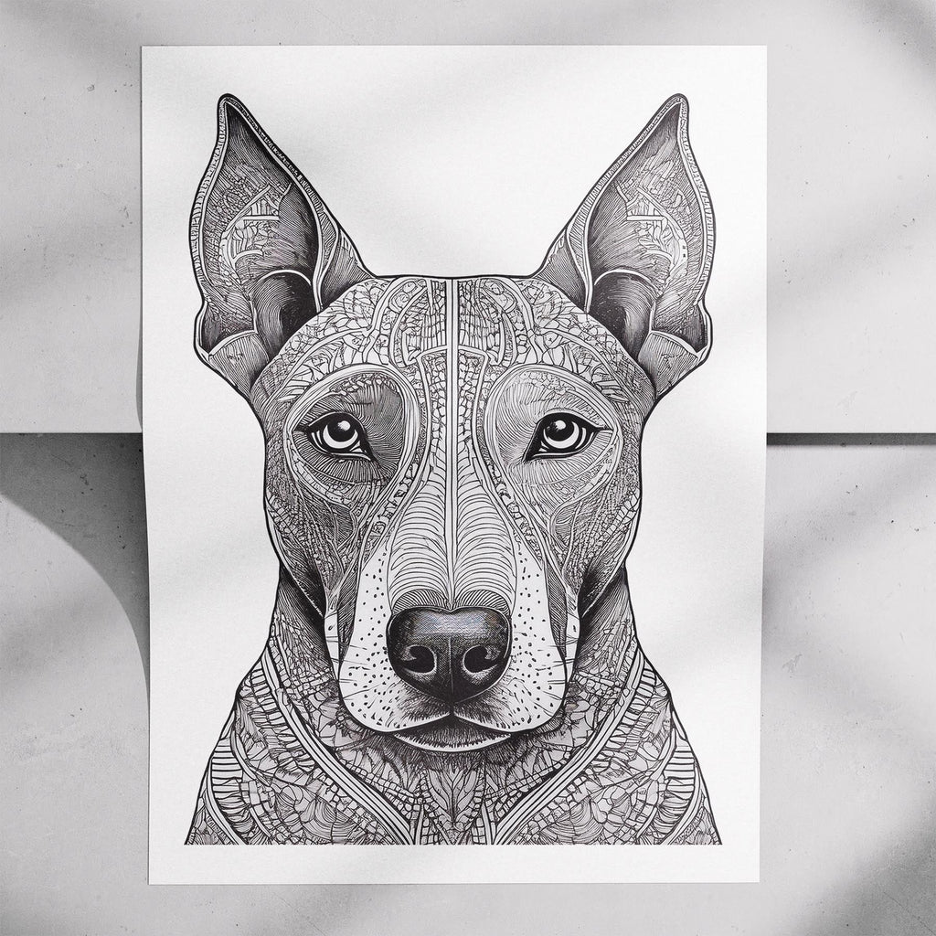 Bull Terrier Mandala Black and White Dog Series image 6