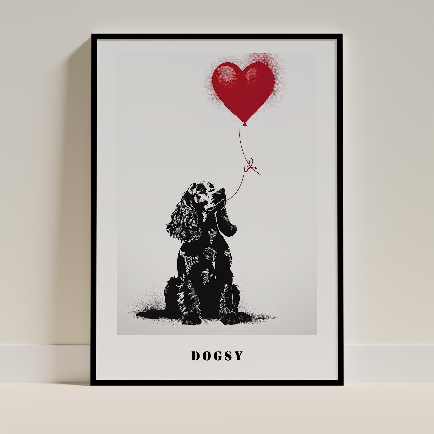 Cocker Spaniel DOGSY Series inspired by the Art of Banksy with text Dogsy image 0
