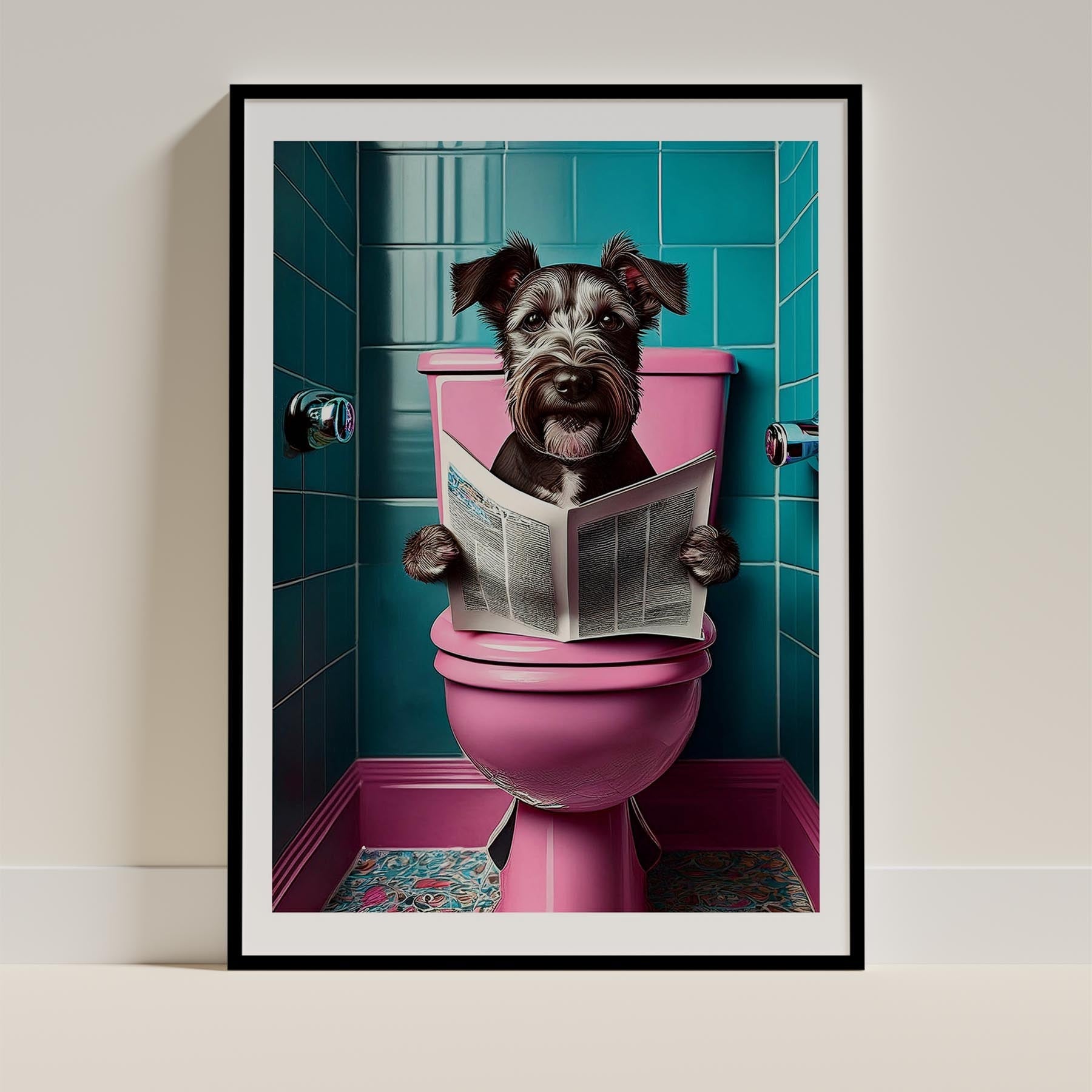 Irish Terrier Toilet Dogs PInk and Turquise image 0