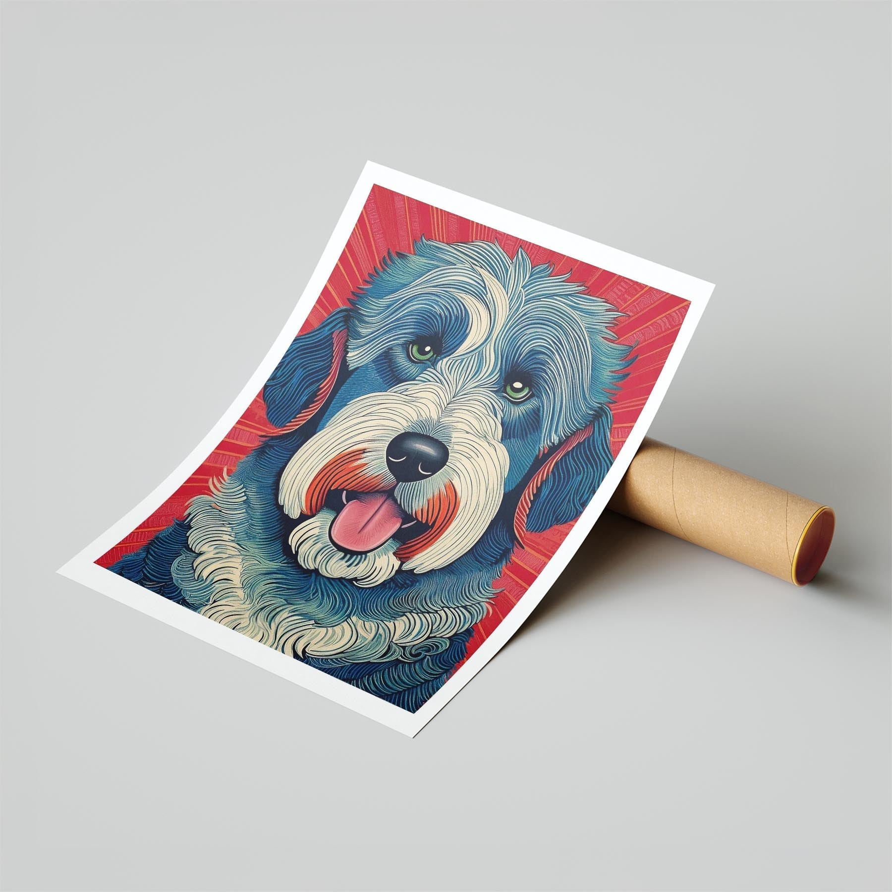 Old English Sheepdog Hokusai Japanese Inspired Dog Series 2 image 6