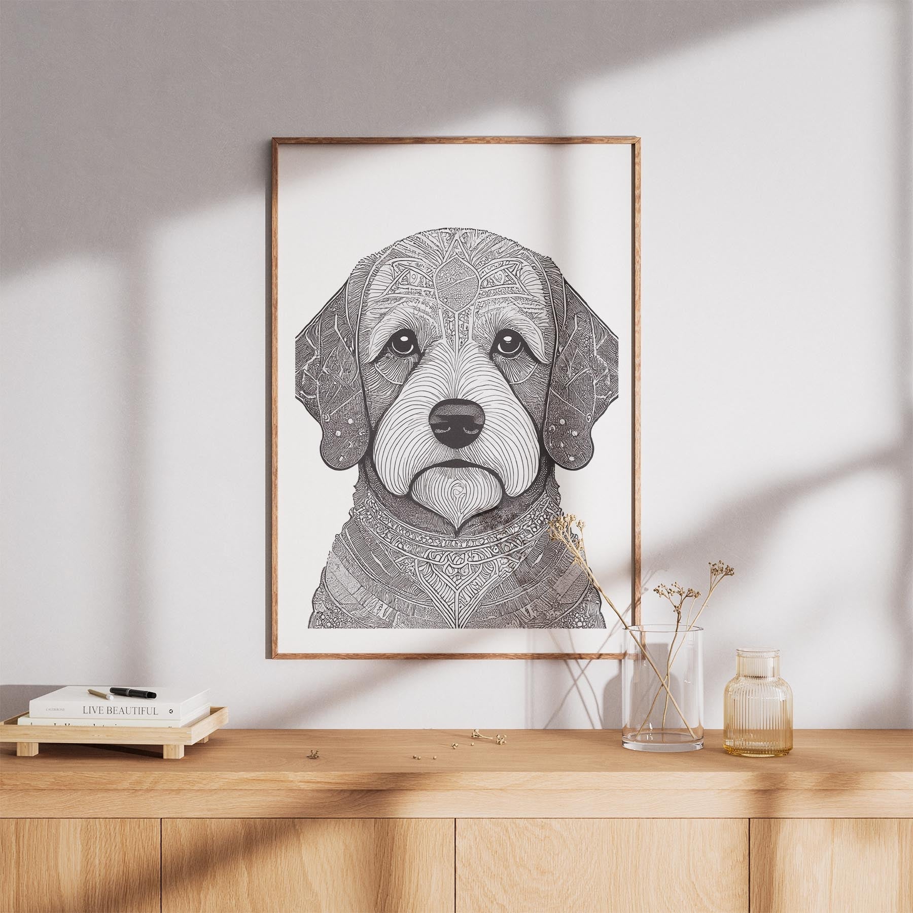 Bichon Frise Mandala Black and White Dog Series image 8