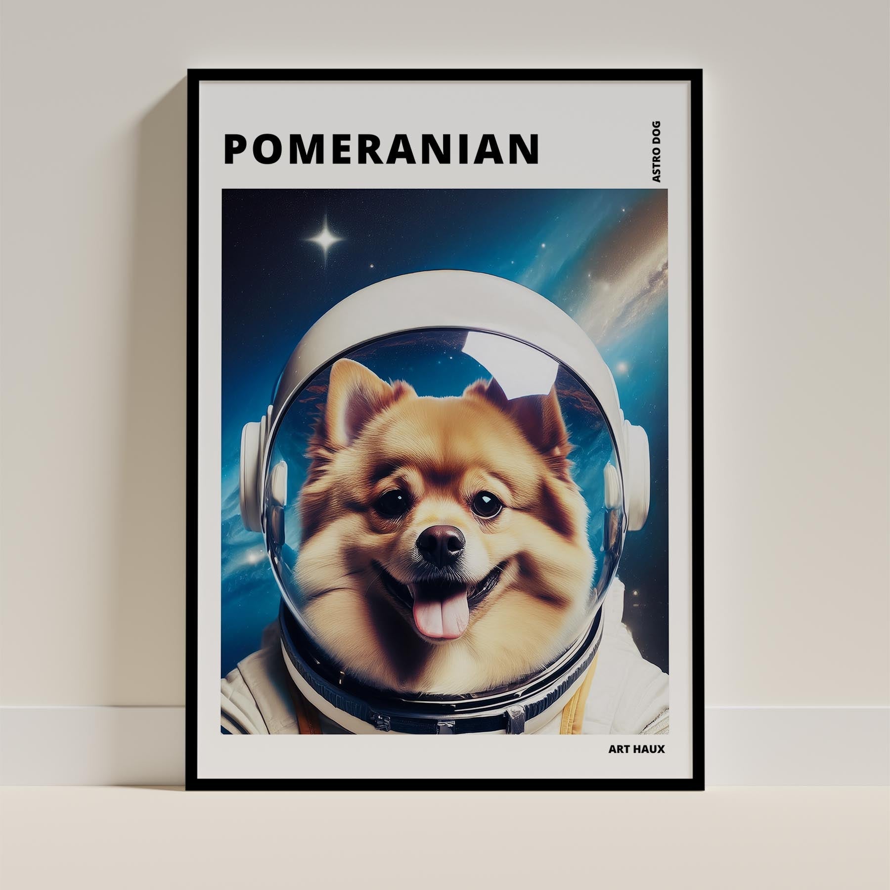Pomeranian Astronaut Dog Series with Text Astro Dog image 0