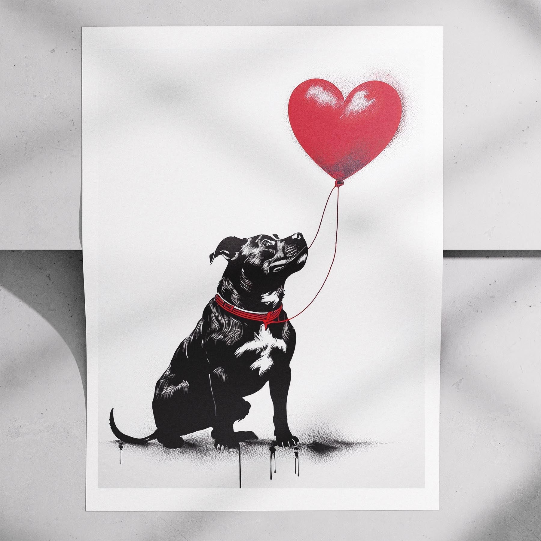 Staffordshire Bull Terrier DOGSY Series inspired by the Art of Banksy image 6