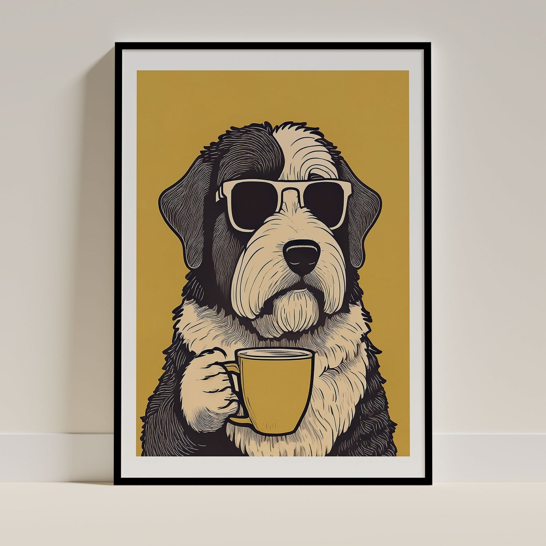 Old English Sheepdog Dog Art Print Unframed Vol 2 | 7 Unique Designs | Wall Art Gift for Dog Lovers - Image 3 | Dogsy & Co