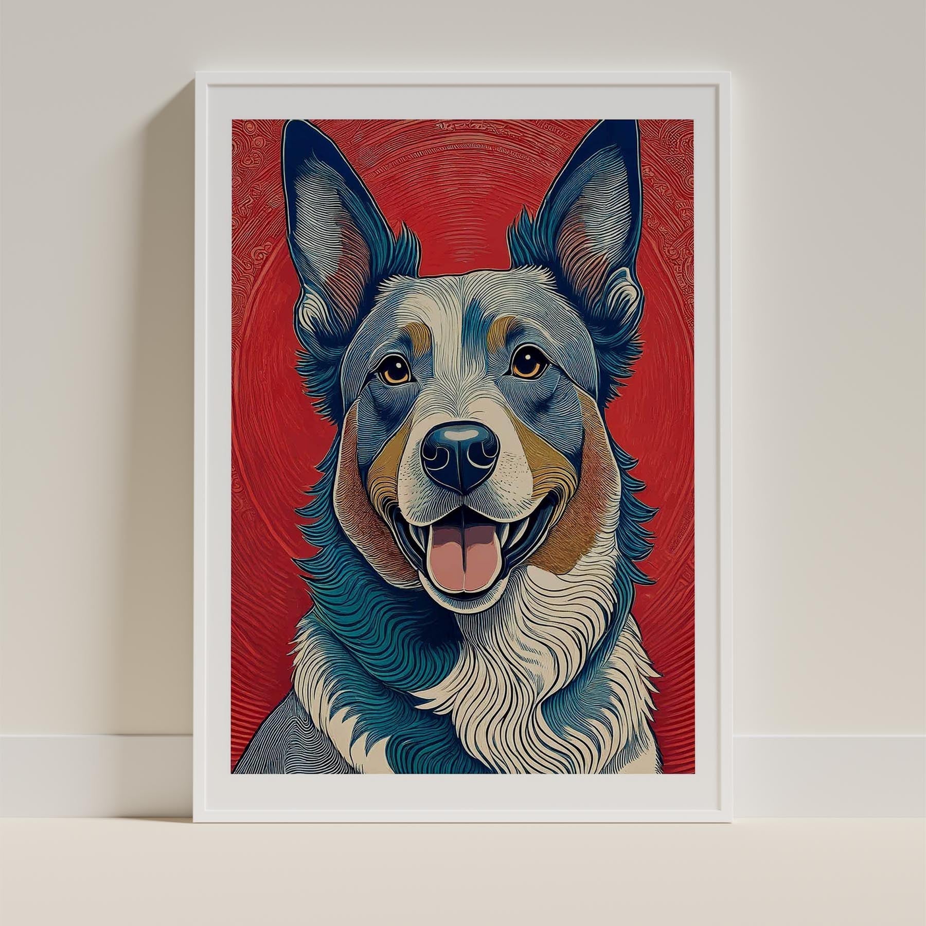 Cattle Dog Hokusai Japanese Inspired Dog Series image 9