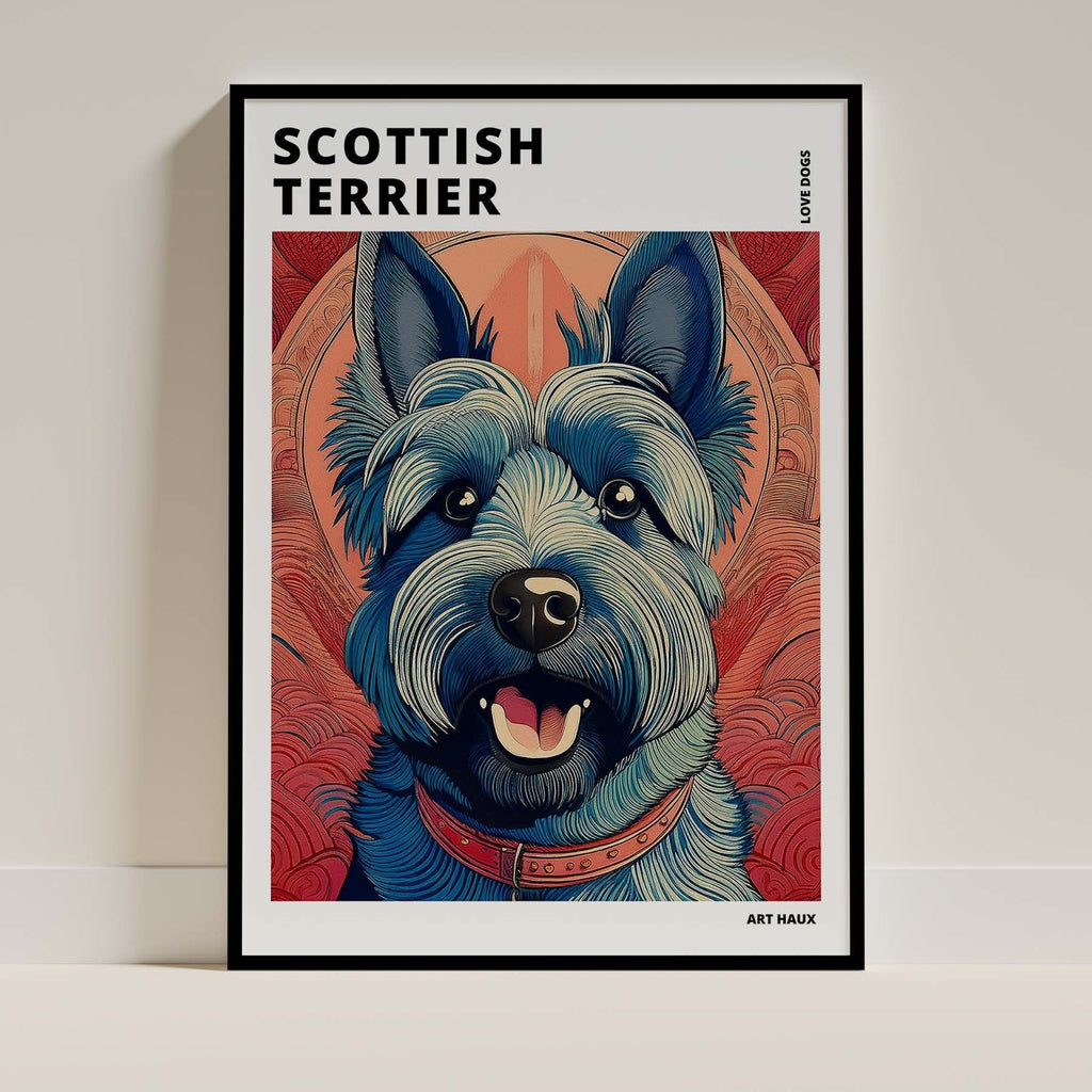 Scottish Terrier Hokusai Japanese Inspired Dog Series with Text image 0