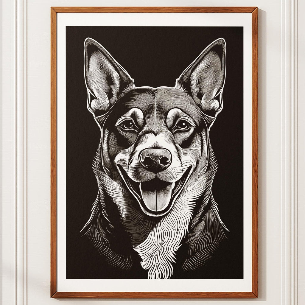 Kelpie Line Dog Series in Black and White image 10