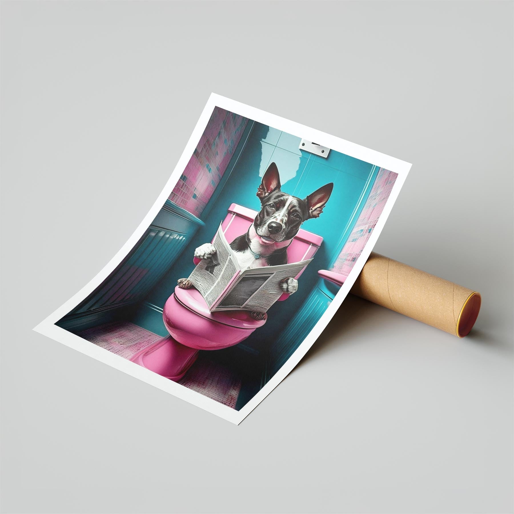 Cattle Dog Toilet Dogs PInk and Turquise image 6